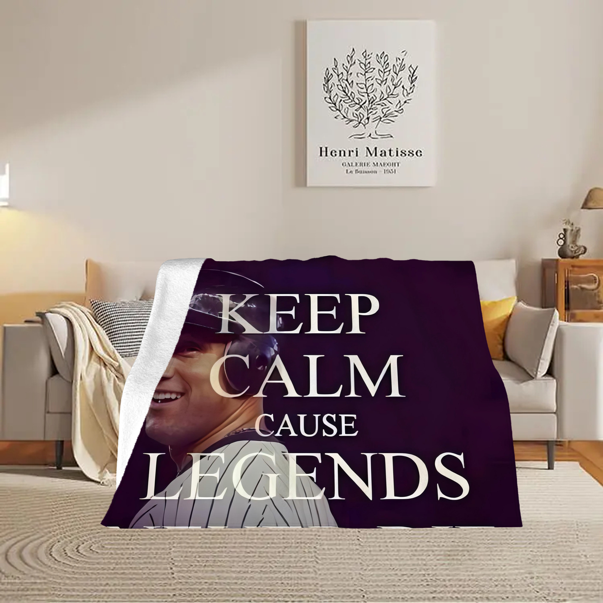 Derek Jeter 70 Soft Plush Fleece Blanket 30x40 Inch - 300GSM Flannel, Ultra Soft & Warm, Lightweight & Durable, Perfect For Kids, Adults, Couch, Bed, Camping, Travel, Gift For Family & Friends