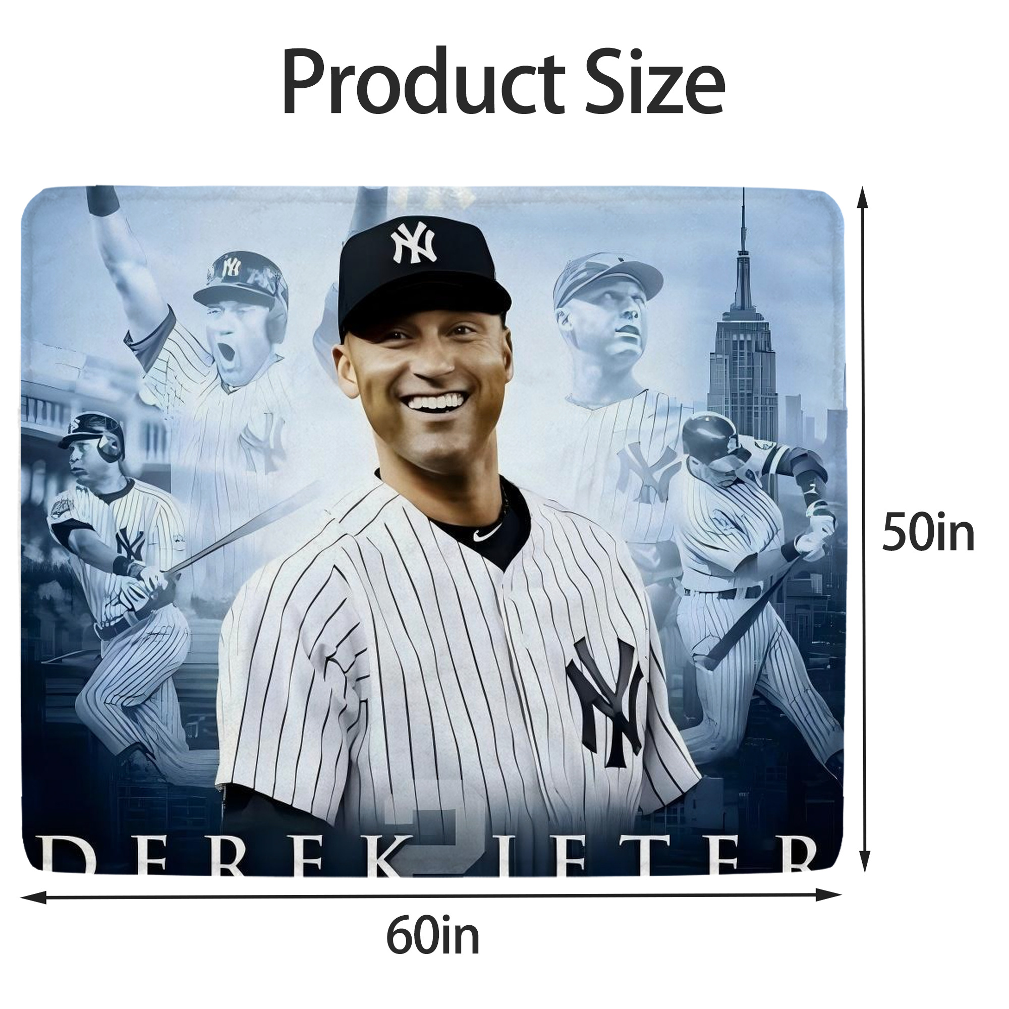 Derek Jeter 21 Soft Fleece Throw Blanket 50 X 60 Inch – Super Soft, Lightweight, And Durable – Perfect For Sofa, Bed, Camping, And More – Ideal Gift For Family And Friends