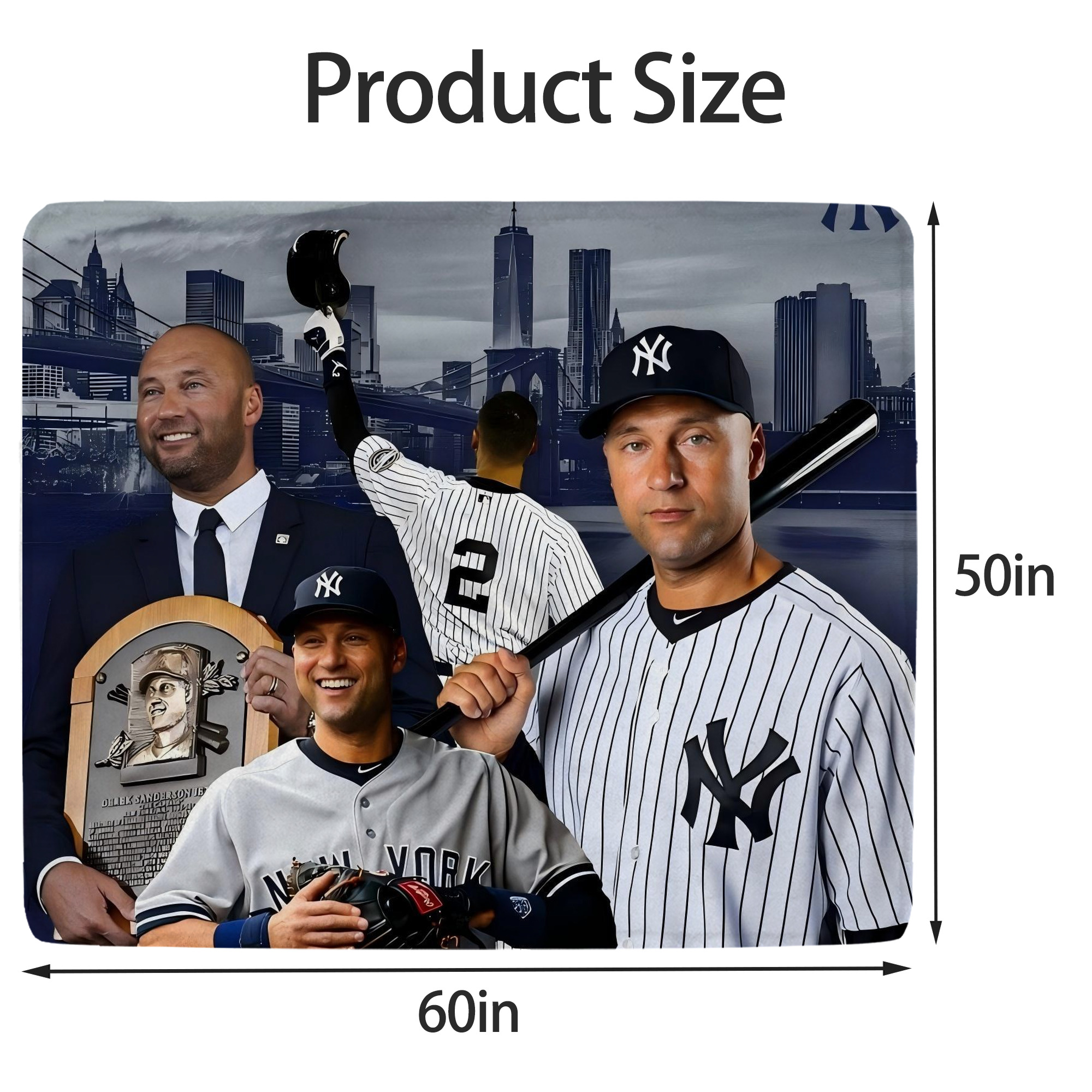 Derek Jeter 49 Soft Fleece Throw Blanket 50 X 60 Inch – Super Soft, Lightweight, And Durable – Perfect For Sofa, Bed, Camping, And More – Ideal Gift For Family And Friends