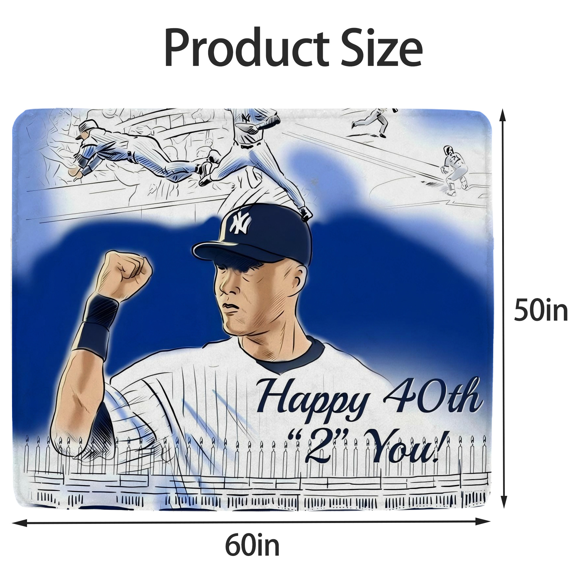 Derek Jeter 69 Soft Fleece Throw Blanket 50 X 60 Inch – Super Soft, Lightweight, And Durable – Perfect For Sofa, Bed, Camping, And More – Ideal Gift For Family And Friends