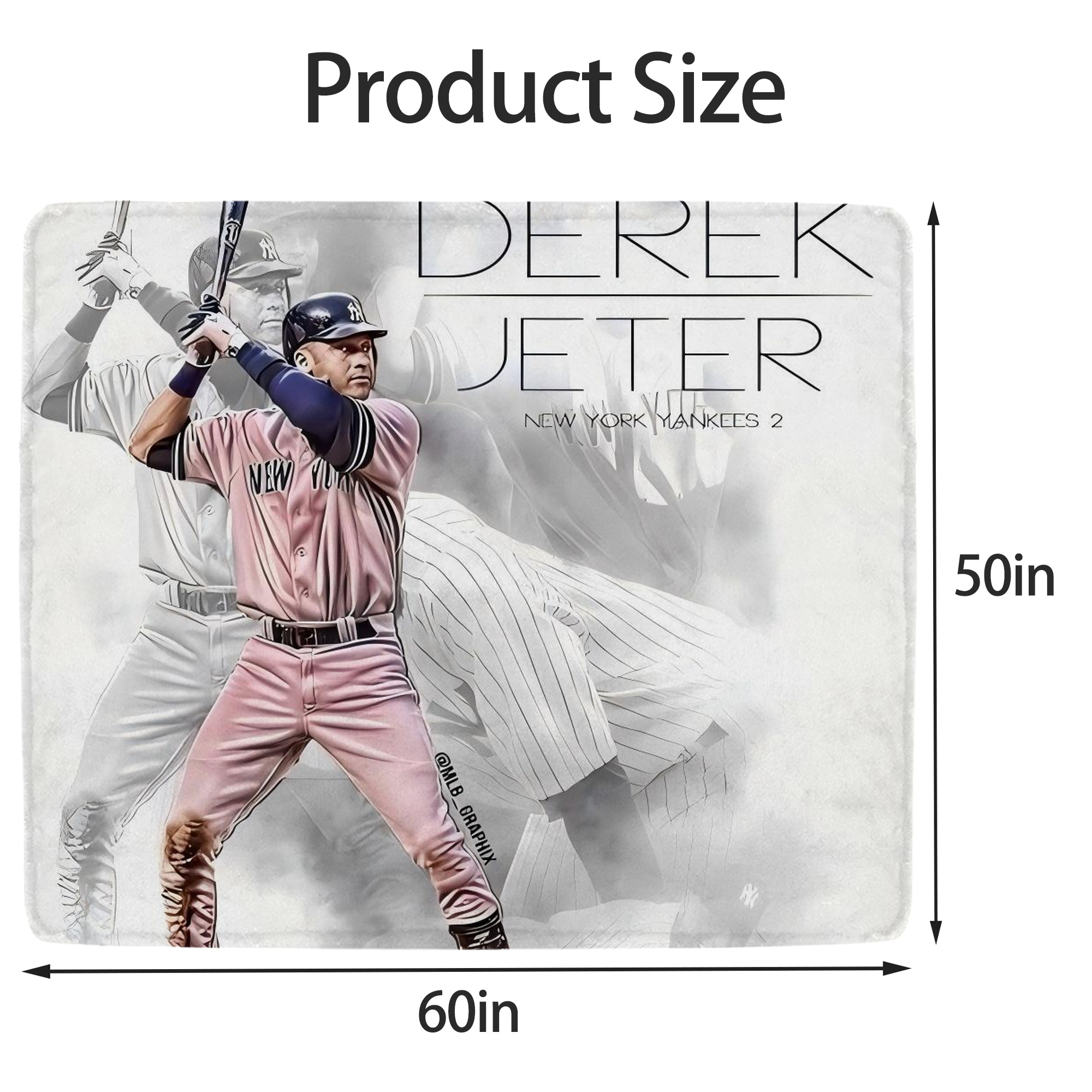 Derek Jeter 72 Soft Fleece Throw Blanket 50 X 60 Inch – Super Soft, Lightweight, And Durable – Perfect For Sofa, Bed, Camping, And More – Ideal Gift For Family And Friends