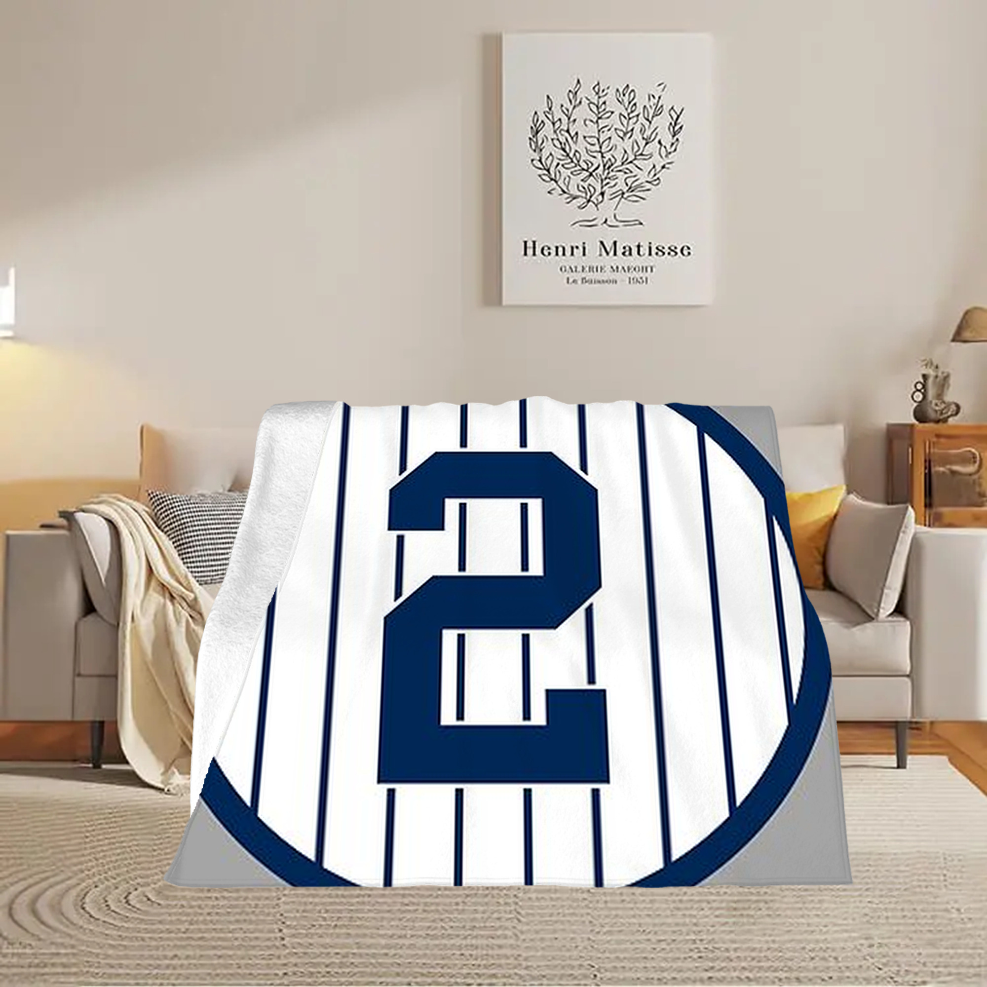 Derek Jeter 19 Soft Fleece Throw Blanket 50 X 60 Inch – Super Soft, Lightweight, And Durable – Perfect For Sofa, Bed, Camping, And More – Ideal Gift For Family And Friends