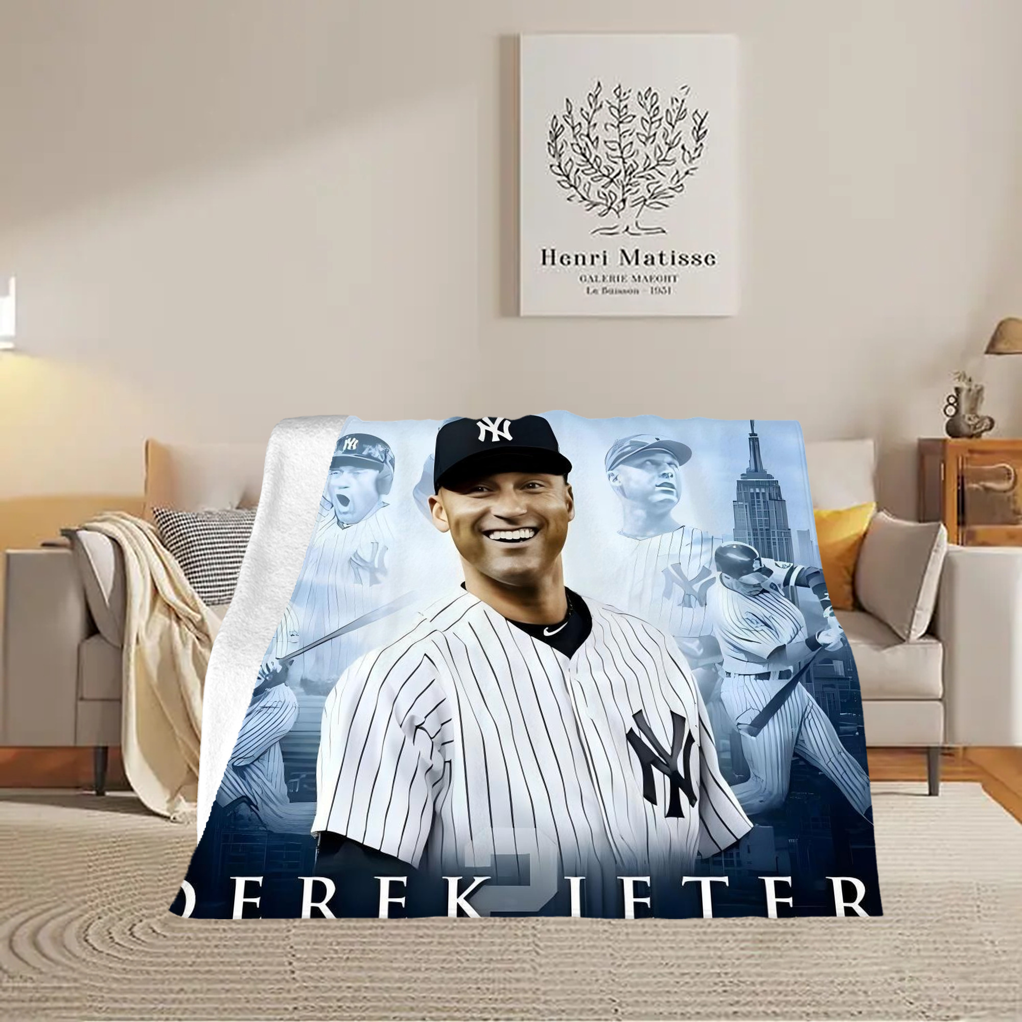 Derek Jeter 21 Soft Fleece Throw Blanket 50 X 60 Inch – Super Soft, Lightweight, And Durable – Perfect For Sofa, Bed, Camping, And More – Ideal Gift For Family And Friends