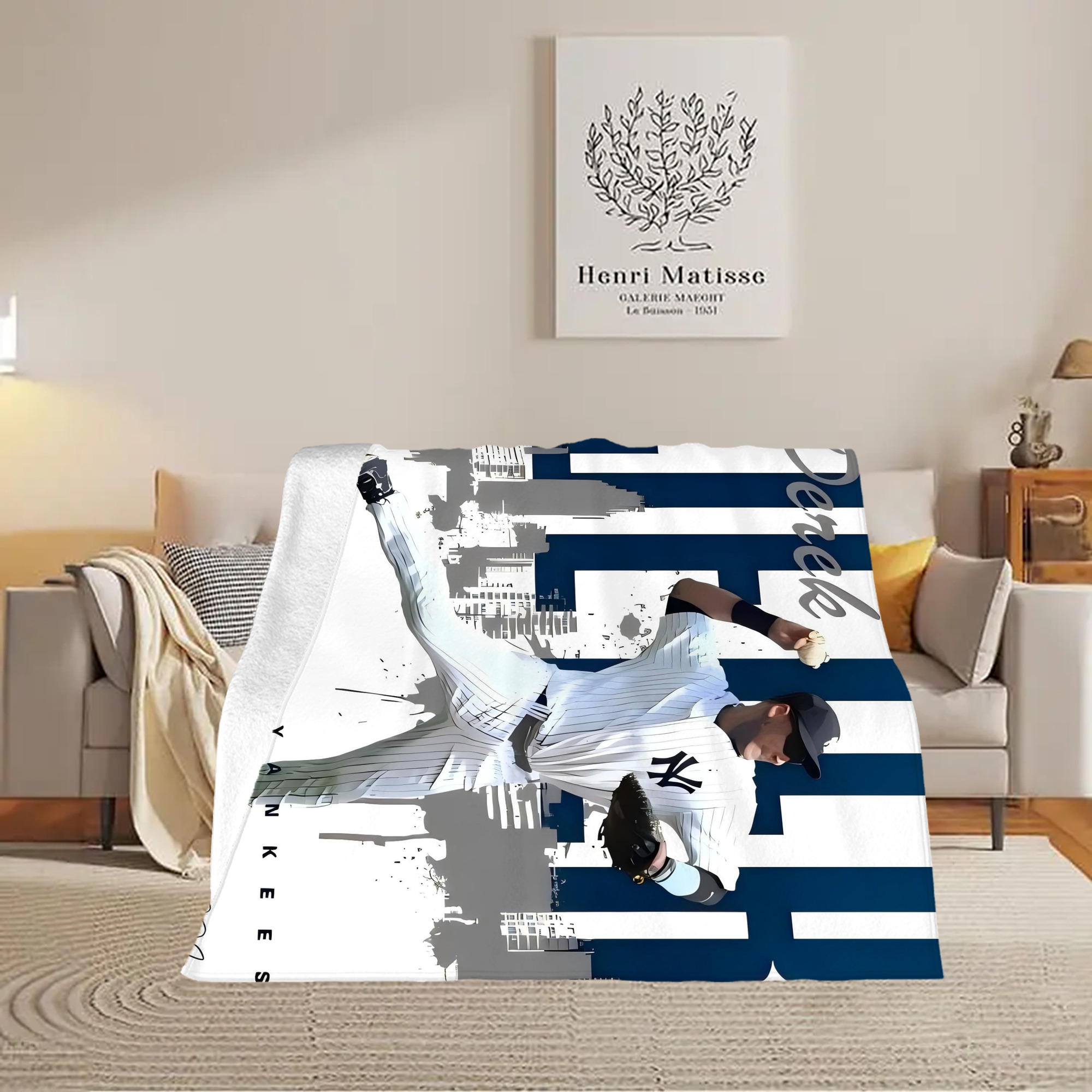 Derek Jeter 57 Soft Fleece Throw Blanket 50 X 60 Inch – Super Soft, Lightweight, And Durable – Perfect For Sofa, Bed, Camping, And More – Ideal Gift For Family And Friends
