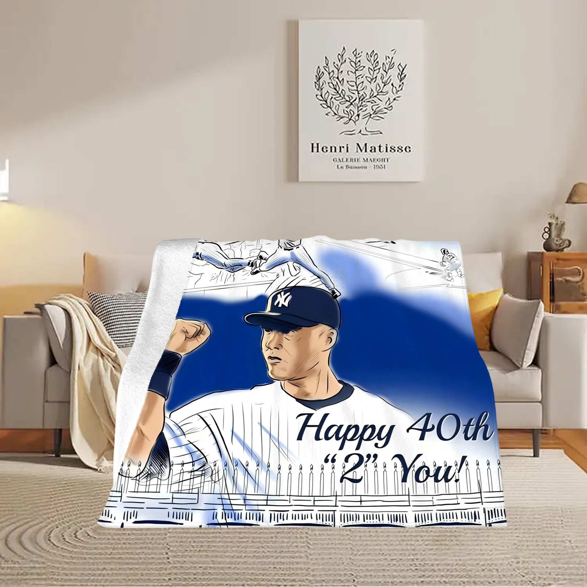 Derek Jeter 69 Soft Fleece Throw Blanket 50 X 60 Inch – Super Soft, Lightweight, And Durable – Perfect For Sofa, Bed, Camping, And More – Ideal Gift For Family And Friends