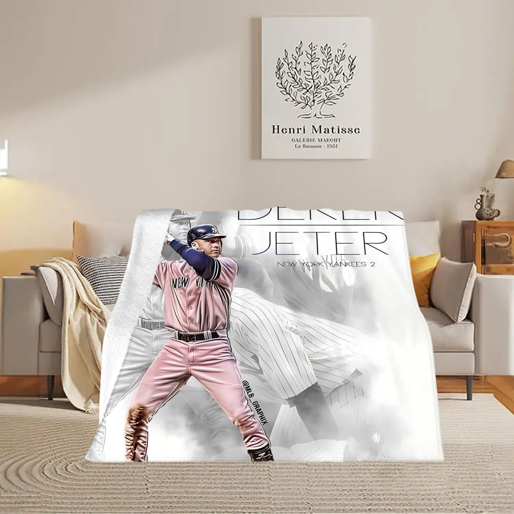 Derek Jeter 72 Soft Fleece Throw Blanket 50 X 60 Inch – Super Soft, Lightweight, And Durable – Perfect For Sofa, Bed, Camping, And More – Ideal Gift For Family And Friends