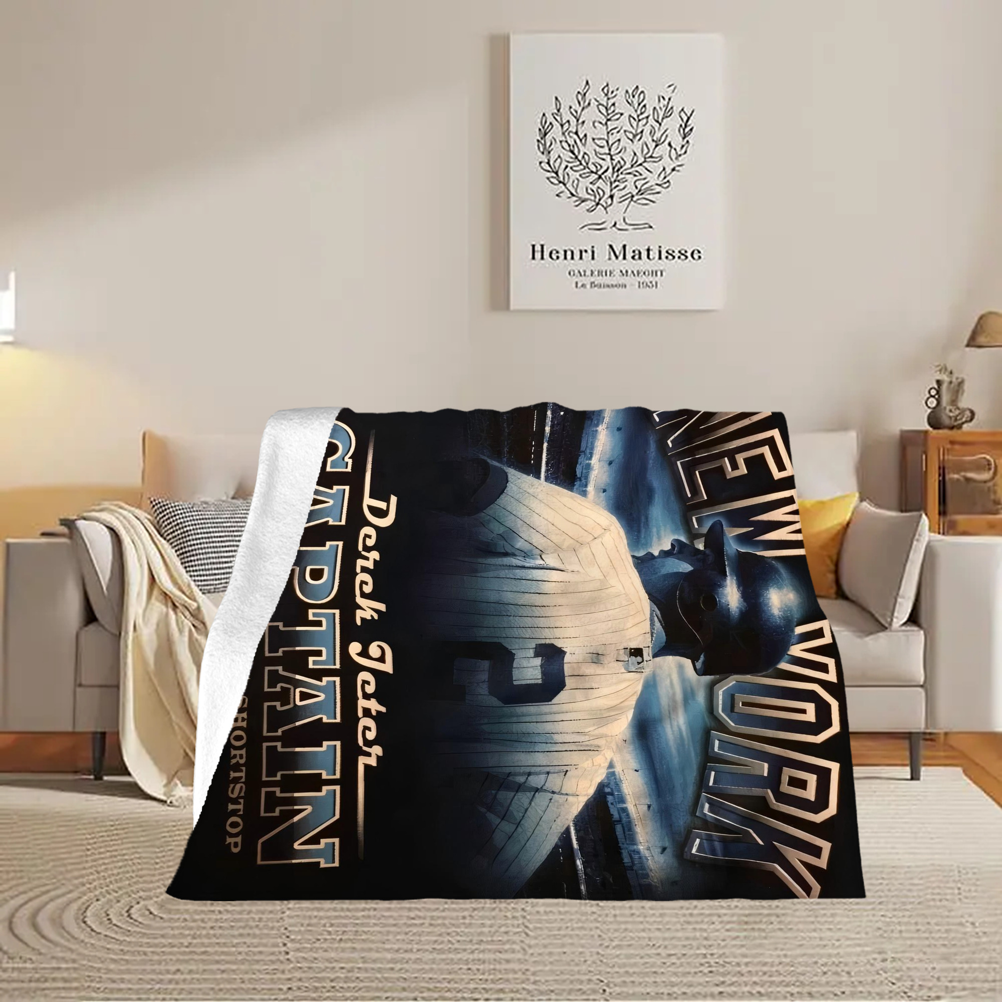 Derek Jeter 74 Soft Fleece Throw Blanket 50 X 60 Inch – Super Soft, Lightweight, And Durable – Perfect For Sofa, Bed, Camping, And More – Ideal Gift For Family And Friends