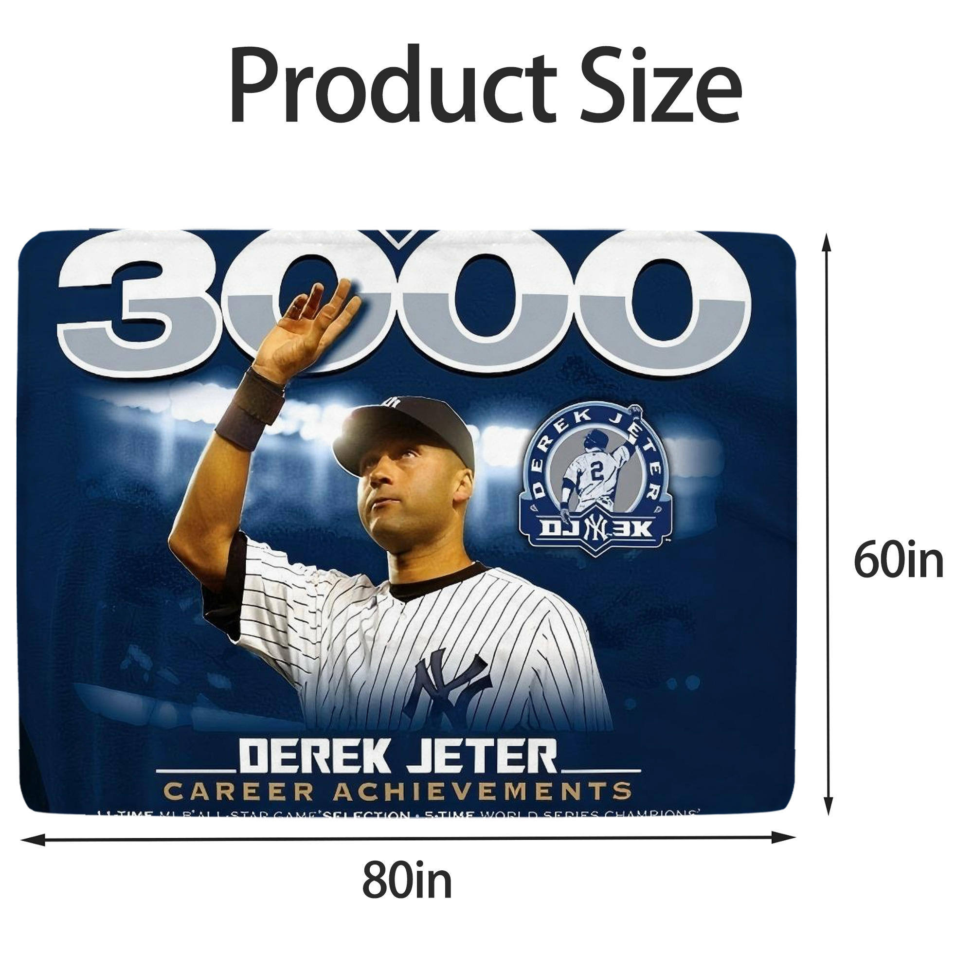 Derek Jeter 24 Soft Fleece Throw Blanket 60 X 80 Inch – Super Soft, Lightweight, And Durable – Perfect For Sofa, Bed, Camping, And More – Ideal Gift For Family And Friends