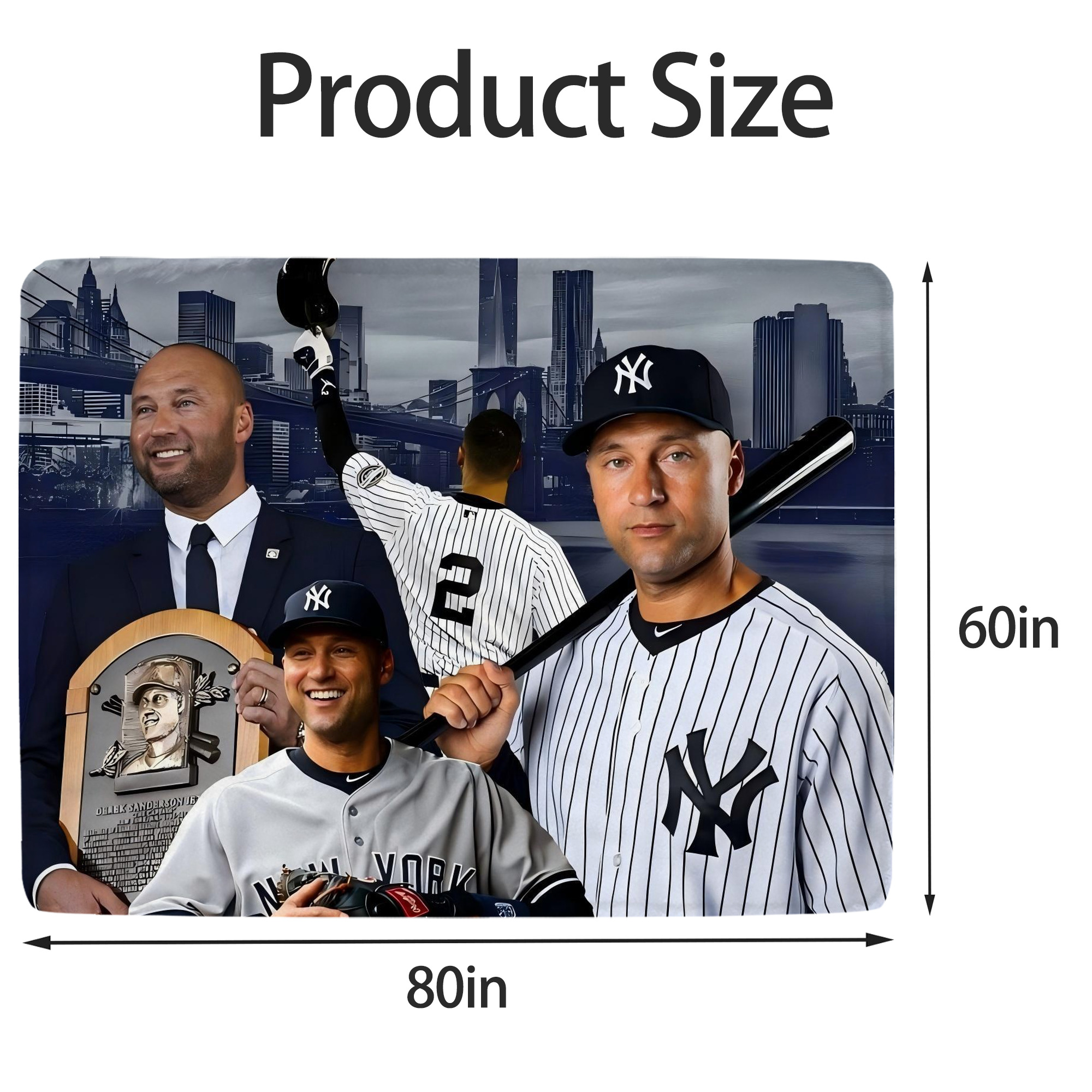 Derek Jeter 49 Soft Fleece Throw Blanket 60 X 80 Inch – Super Soft, Lightweight, And Durable – Perfect For Sofa, Bed, Camping, And More – Ideal Gift For Family And Friends