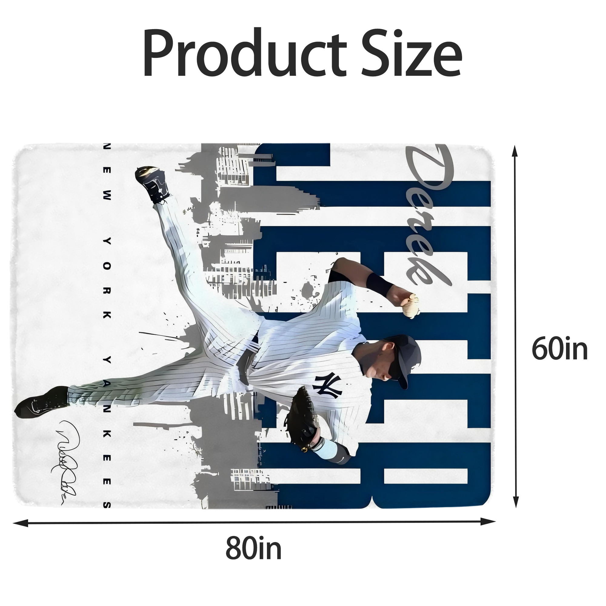 Derek Jeter 57 Soft Fleece Throw Blanket 60 X 80 Inch – Super Soft, Lightweight, And Durable – Perfect For Sofa, Bed, Camping, And More – Ideal Gift For Family And Friends
