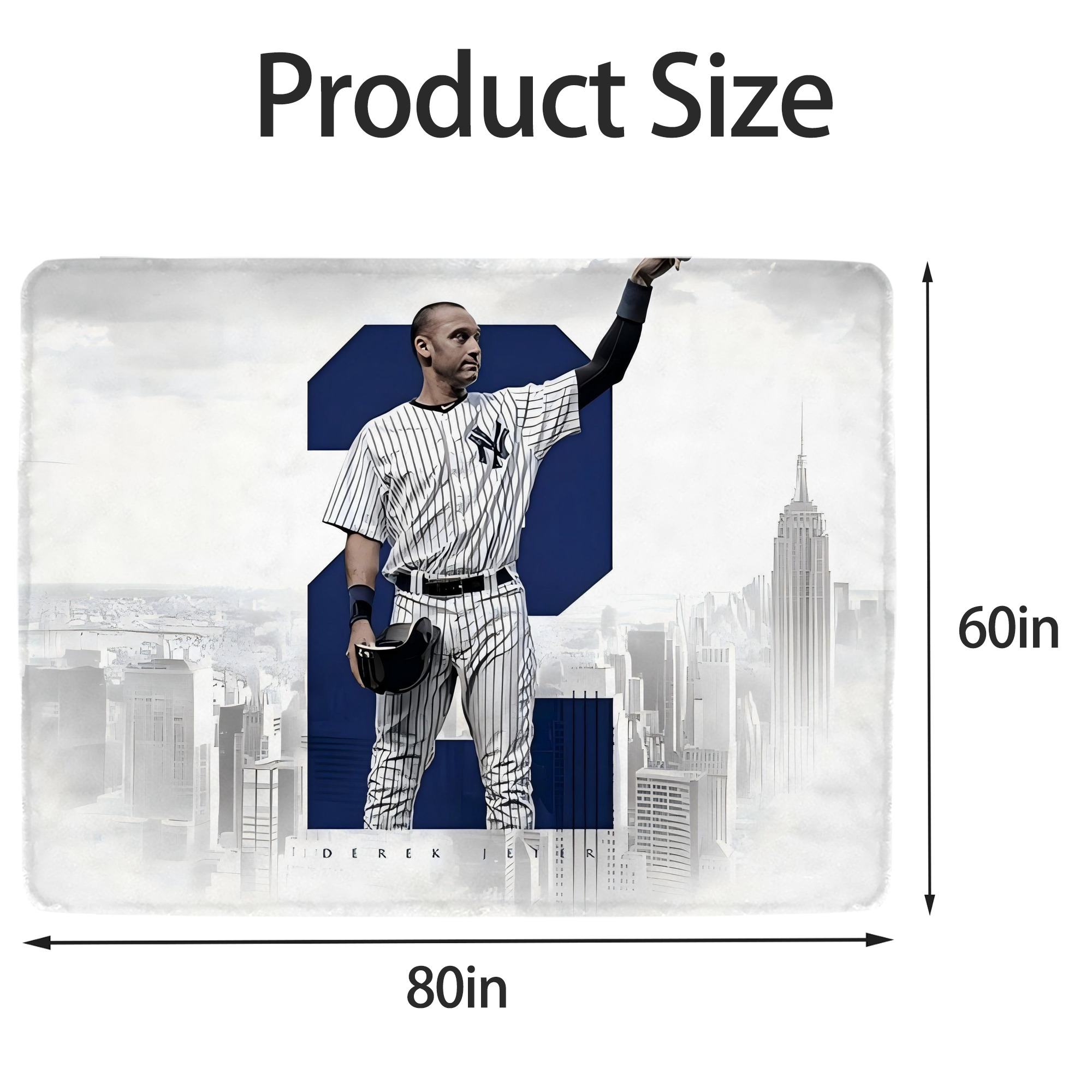 Derek Jeter 68 Soft Fleece Throw Blanket 60 X 80 Inch – Super Soft, Lightweight, And Durable – Perfect For Sofa, Bed, Camping, And More – Ideal Gift For Family And Friends