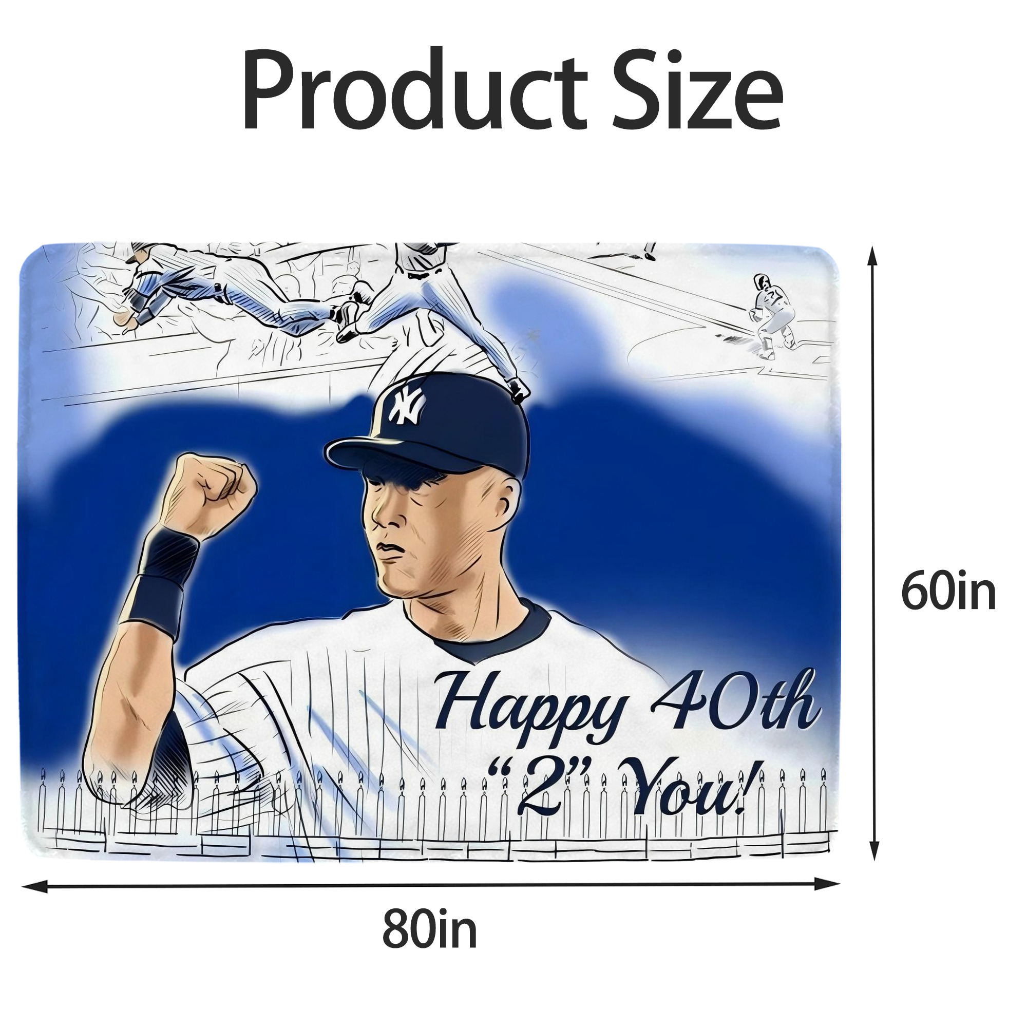 Derek Jeter 69 Soft Fleece Throw Blanket 60 X 80 Inch – Super Soft, Lightweight, And Durable – Perfect For Sofa, Bed, Camping, And More – Ideal Gift For Family And Friends