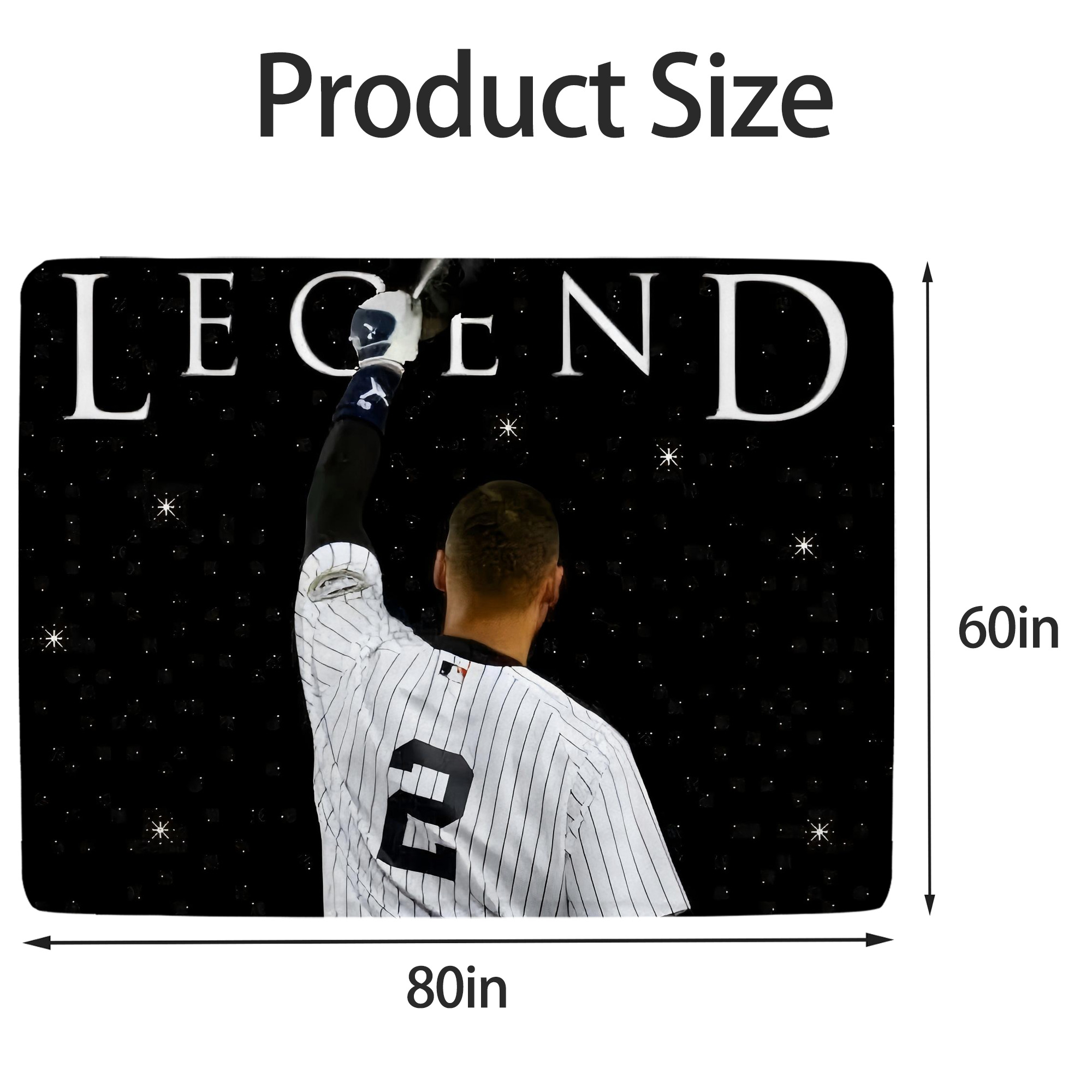 Derek Jeter 73 Soft Fleece Throw Blanket 60 X 80 Inch – Super Soft, Lightweight, And Durable – Perfect For Sofa, Bed, Camping, And More – Ideal Gift For Family And Friends