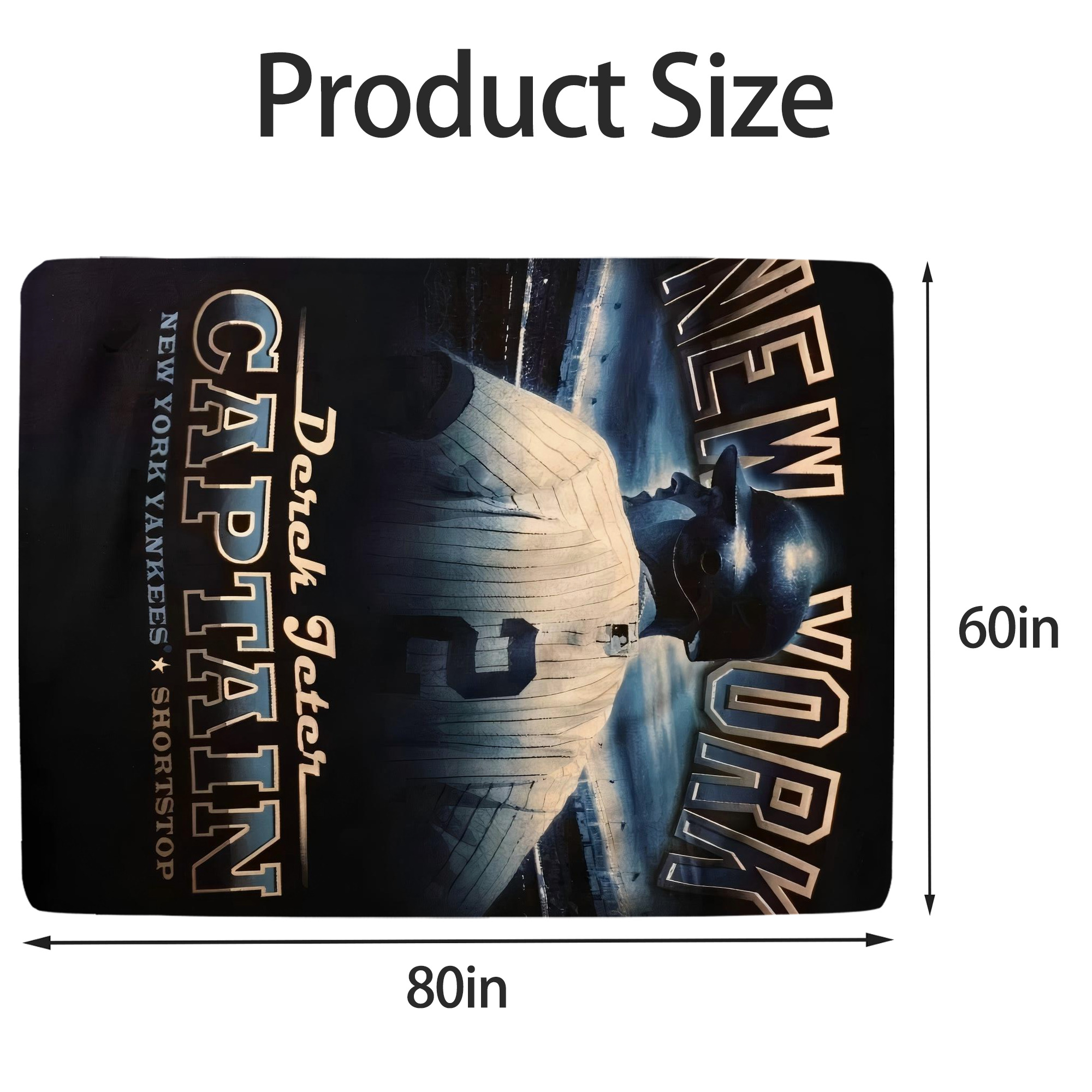 Derek Jeter 74 Soft Fleece Throw Blanket 60 X 80 Inch – Super Soft, Lightweight, And Durable – Perfect For Sofa, Bed, Camping, And More – Ideal Gift For Family And Friends