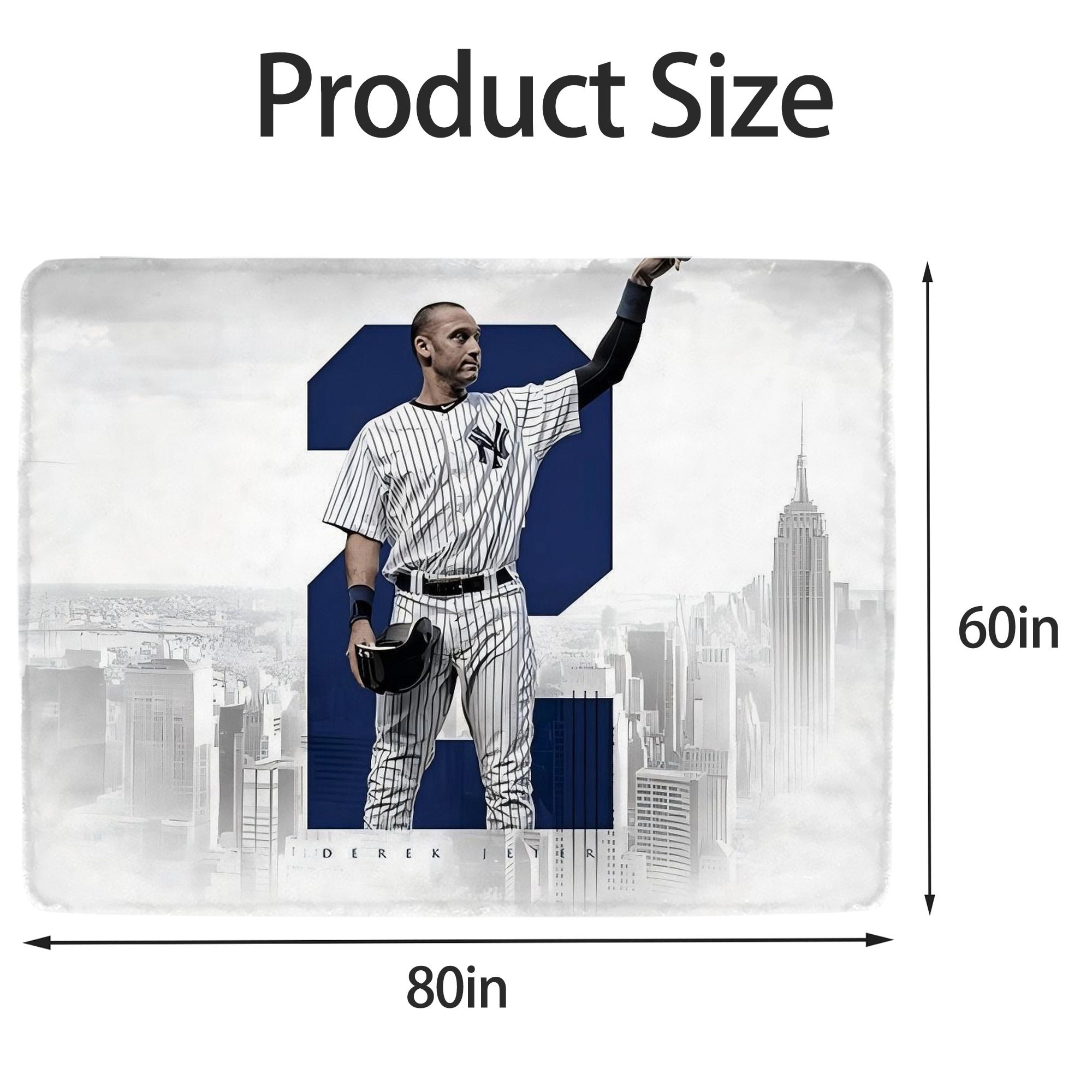 Derek Jeter 110 Soft Fleece Throw Blanket 60 X 80 Inch – Super Soft, Lightweight, And Durable – Perfect For Sofa, Bed, Camping, And More – Ideal Gift For Family And Friends