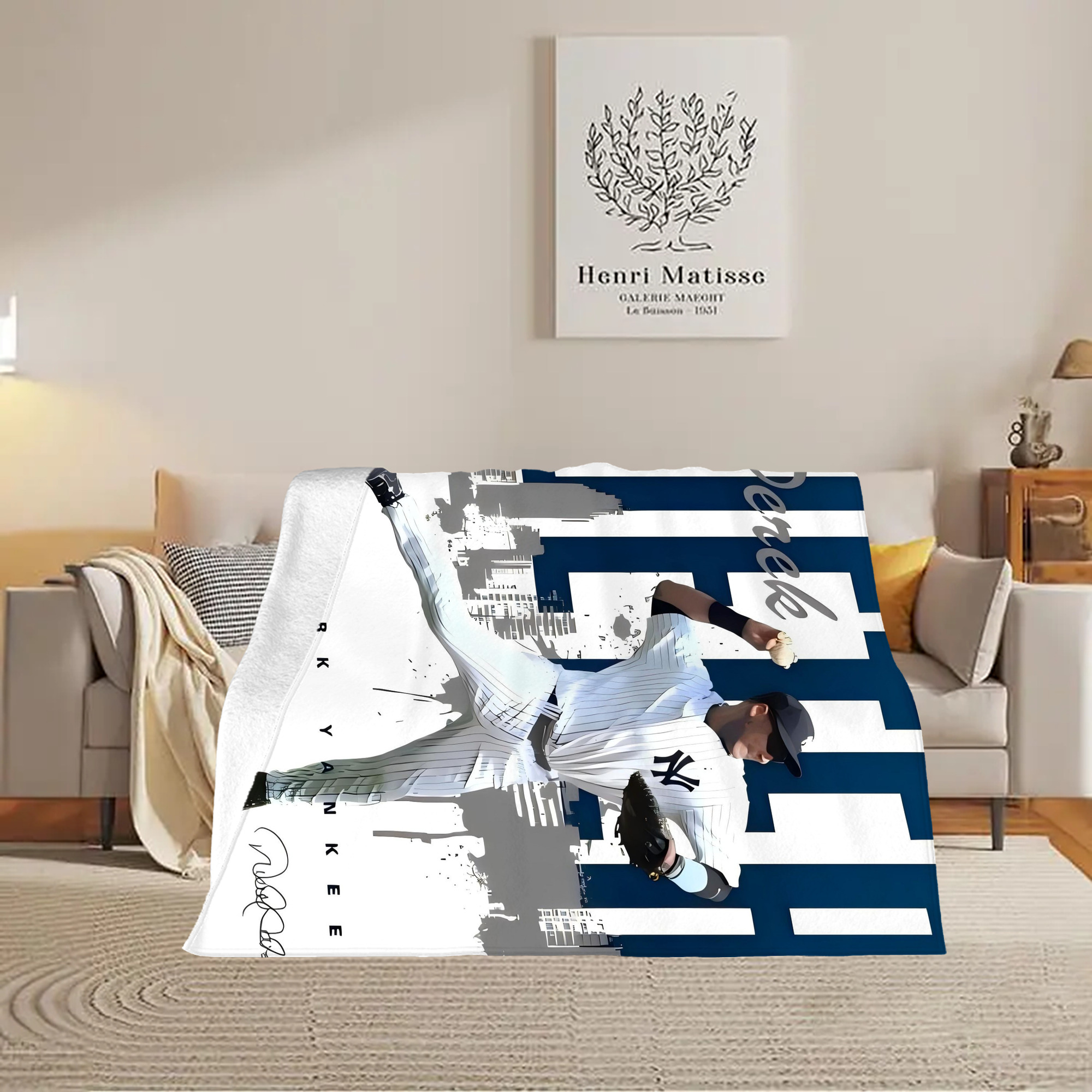 Derek Jeter 57 Soft Fleece Throw Blanket 60 X 80 Inch – Super Soft, Lightweight, And Durable – Perfect For Sofa, Bed, Camping, And More – Ideal Gift For Family And Friends