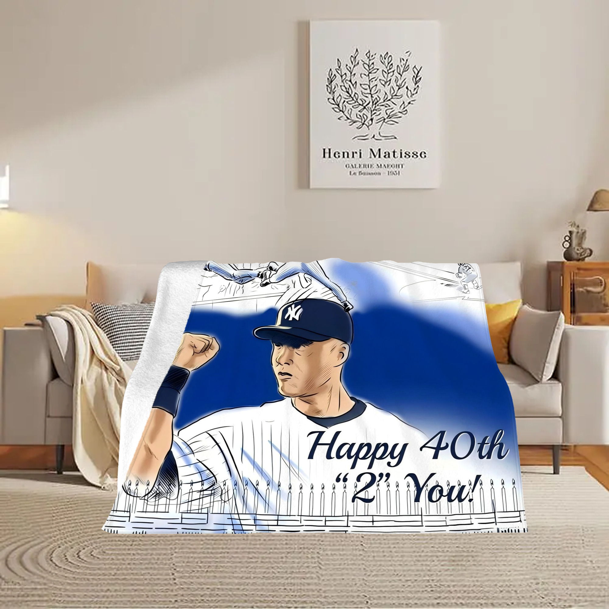 Derek Jeter 69 Soft Fleece Throw Blanket 60 X 80 Inch – Super Soft, Lightweight, And Durable – Perfect For Sofa, Bed, Camping, And More – Ideal Gift For Family And Friends