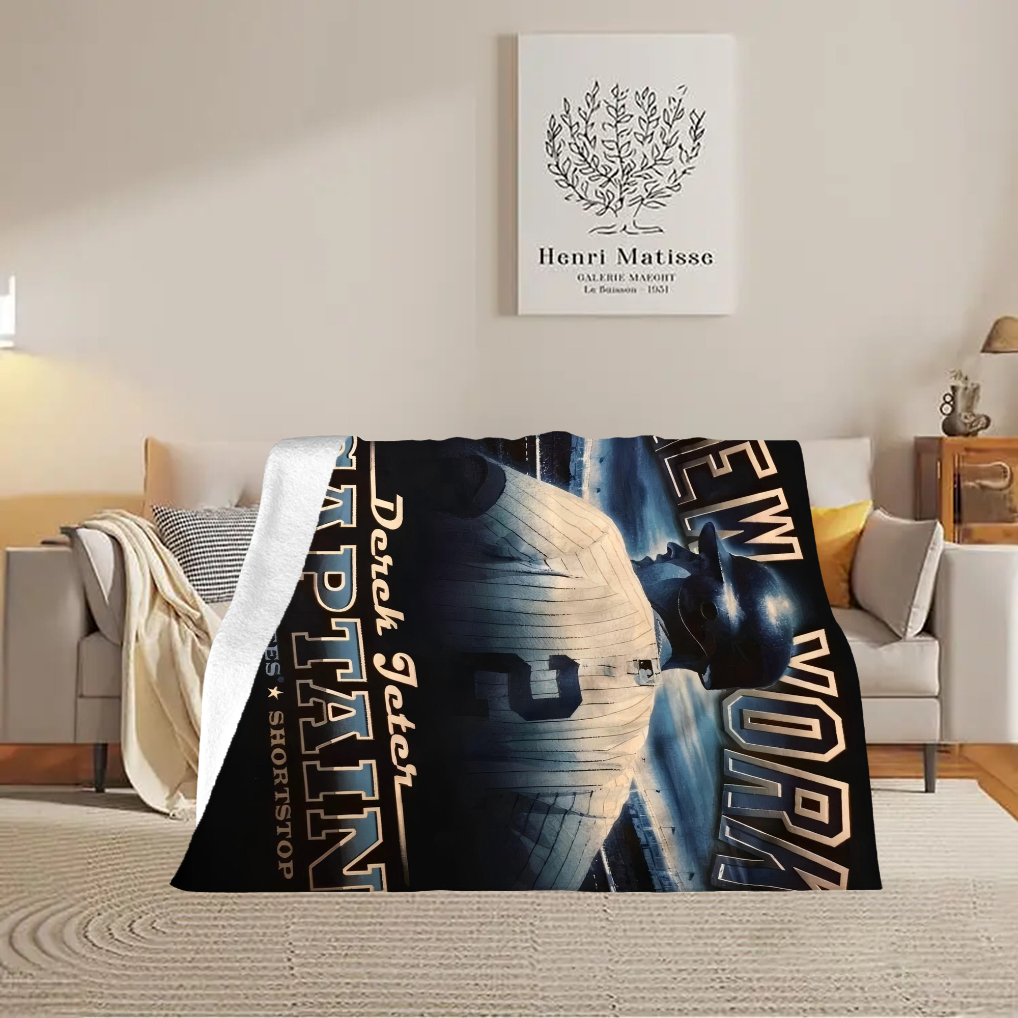 Derek Jeter 74 Soft Fleece Throw Blanket 60 X 80 Inch – Super Soft, Lightweight, And Durable – Perfect For Sofa, Bed, Camping, And More – Ideal Gift For Family And Friends