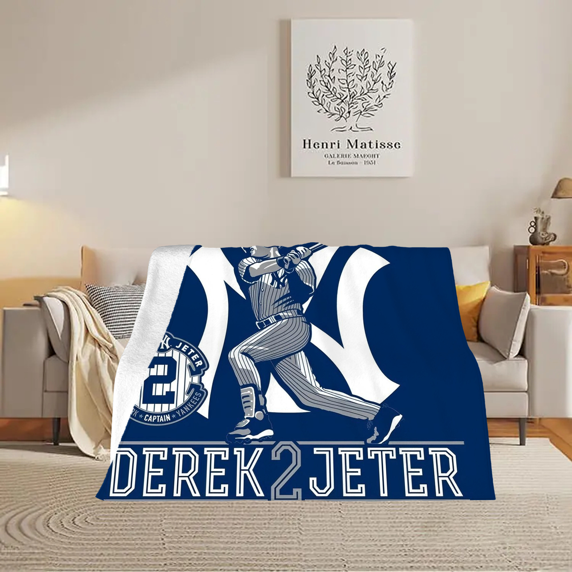 Derek Jeter 104 Soft Fleece Throw Blanket 60 X 80 Inch – Super Soft, Lightweight, And Durable – Perfect For Sofa, Bed, Camping, And More – Ideal Gift For Family And Friends