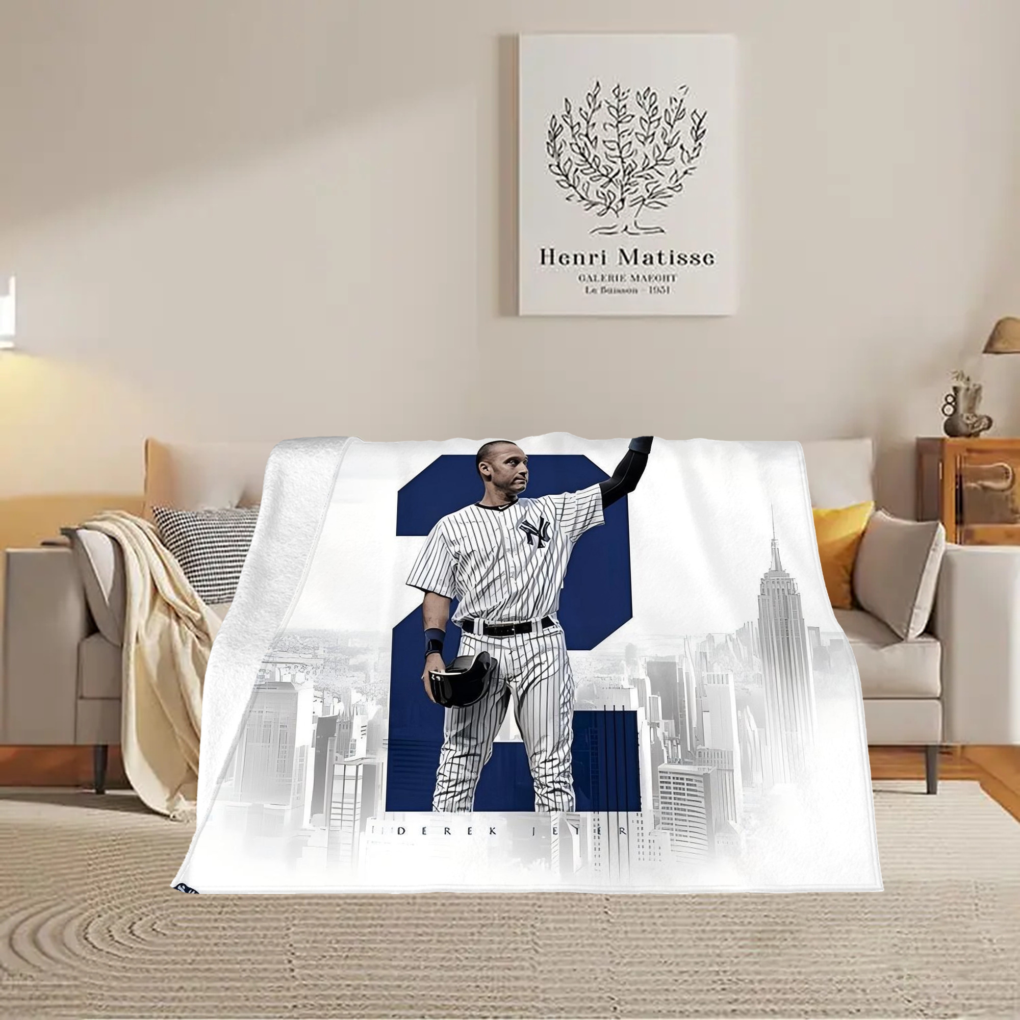 Derek Jeter 110 Soft Fleece Throw Blanket 60 X 80 Inch – Super Soft, Lightweight, And Durable – Perfect For Sofa, Bed, Camping, And More – Ideal Gift For Family And Friends