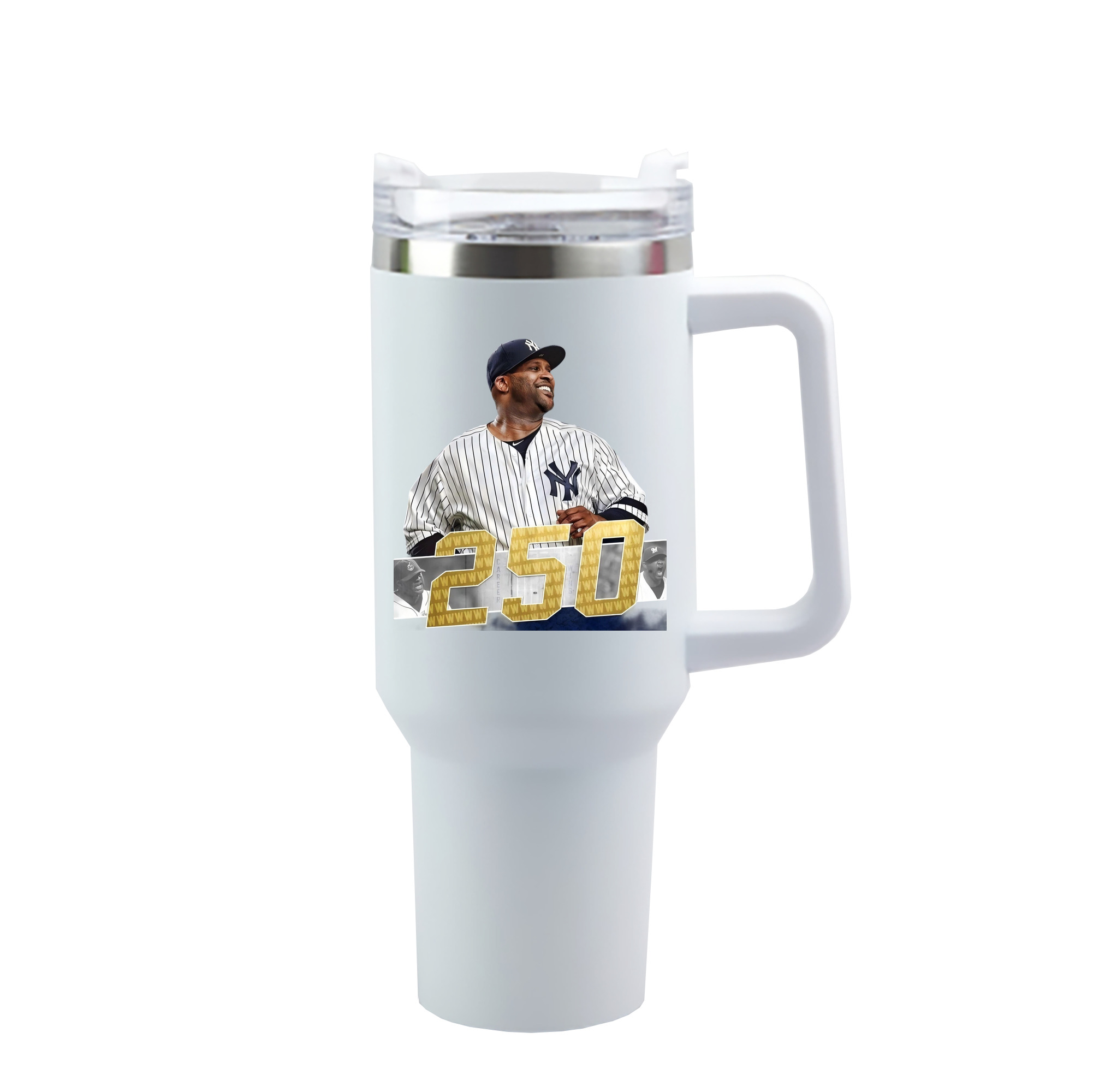 CC Sabatnia 3 40oz Handle Car Cup With Crystal Sticker Design – Durable Stainless Steel Travel Mug With Reusable Straw – Double Wall Insulated