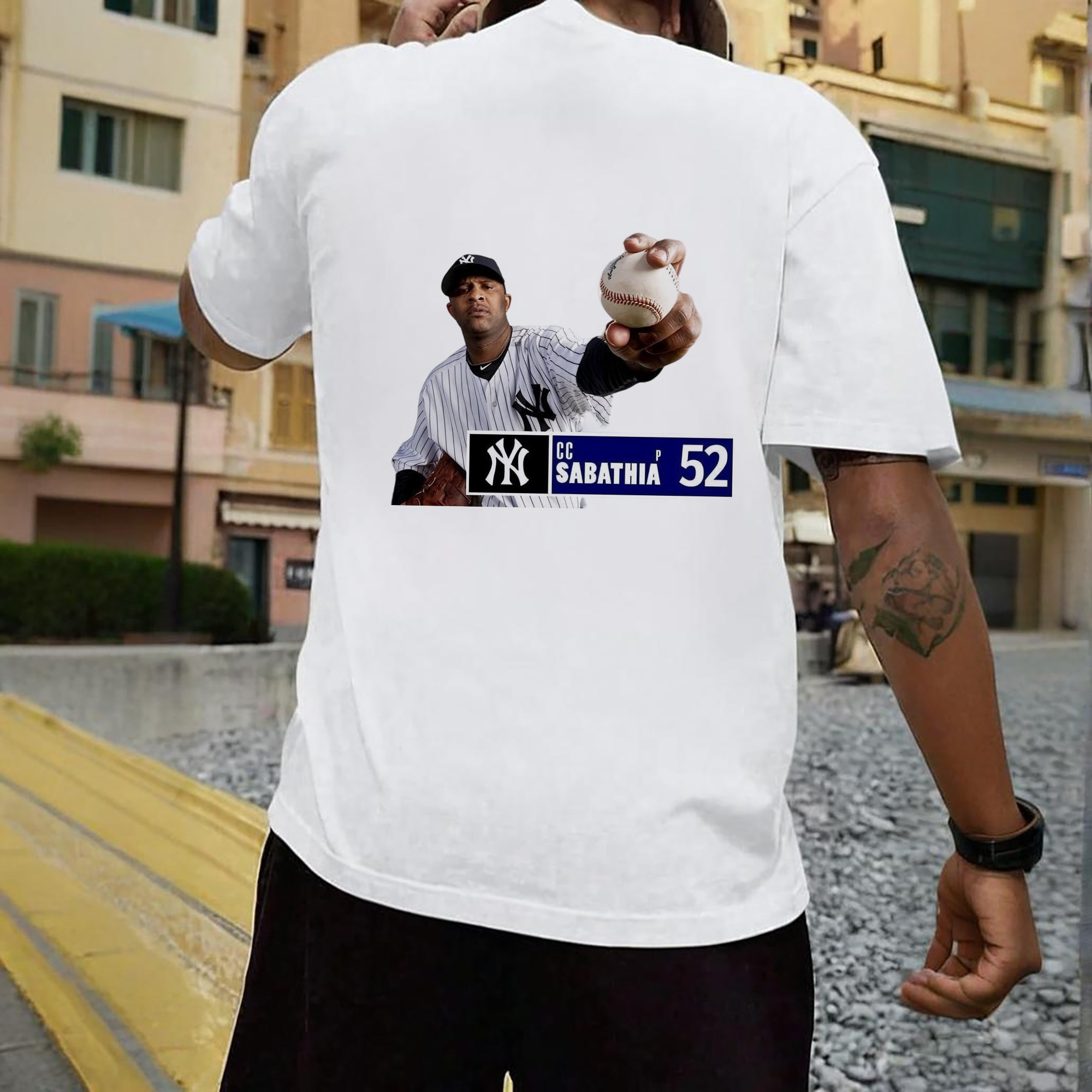 CC Sabatnia 1 180g Combed Cotton T-Shirt With Back Heat Transfer Print – Soft, Lightweight, Fitted Design – Stylish Casual Wear For Sports & Everyday Use