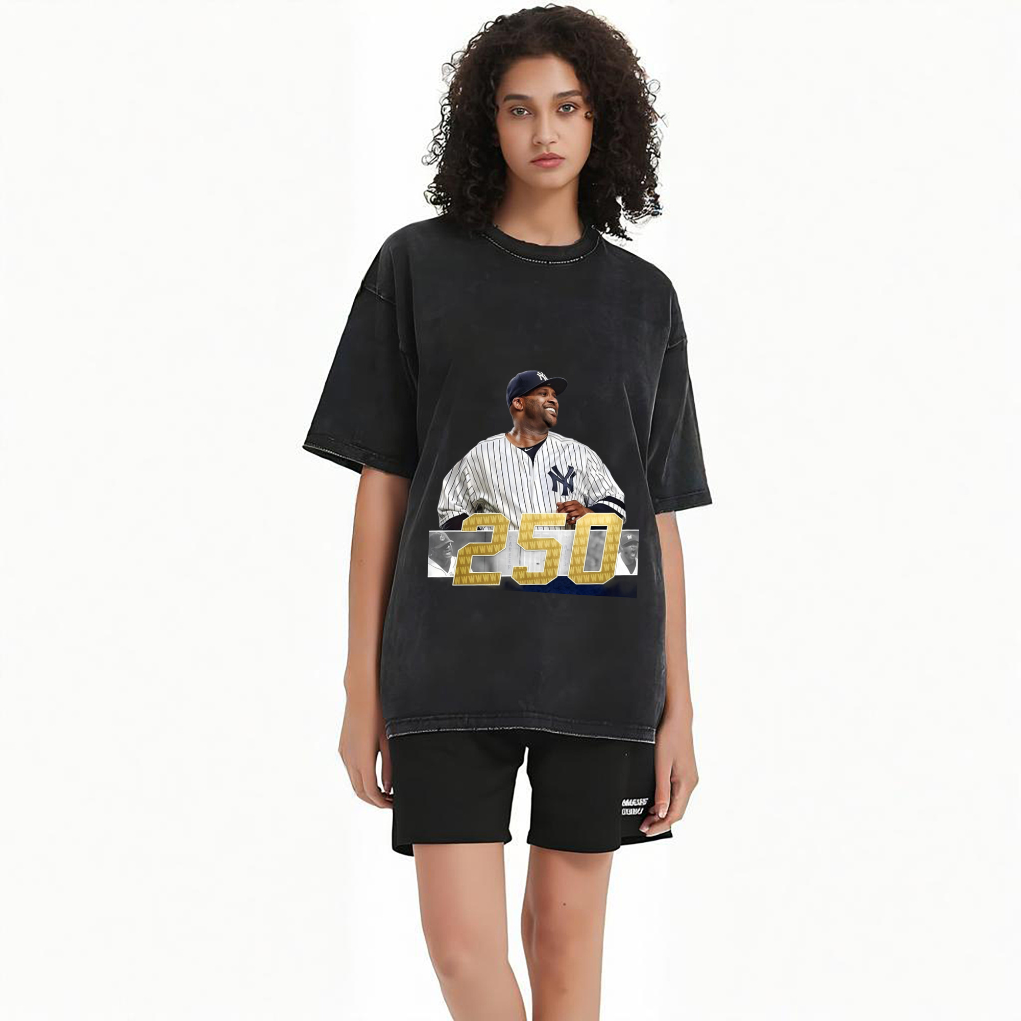 CC Sabatnia 3 Washed Vintage Look 230g Cotton Oversized T-Shirt With Front Heat Transfer Print – Soft, Lightweight, Stylish Fit – Comfortable Casual Wear For Sports & Everyday Use