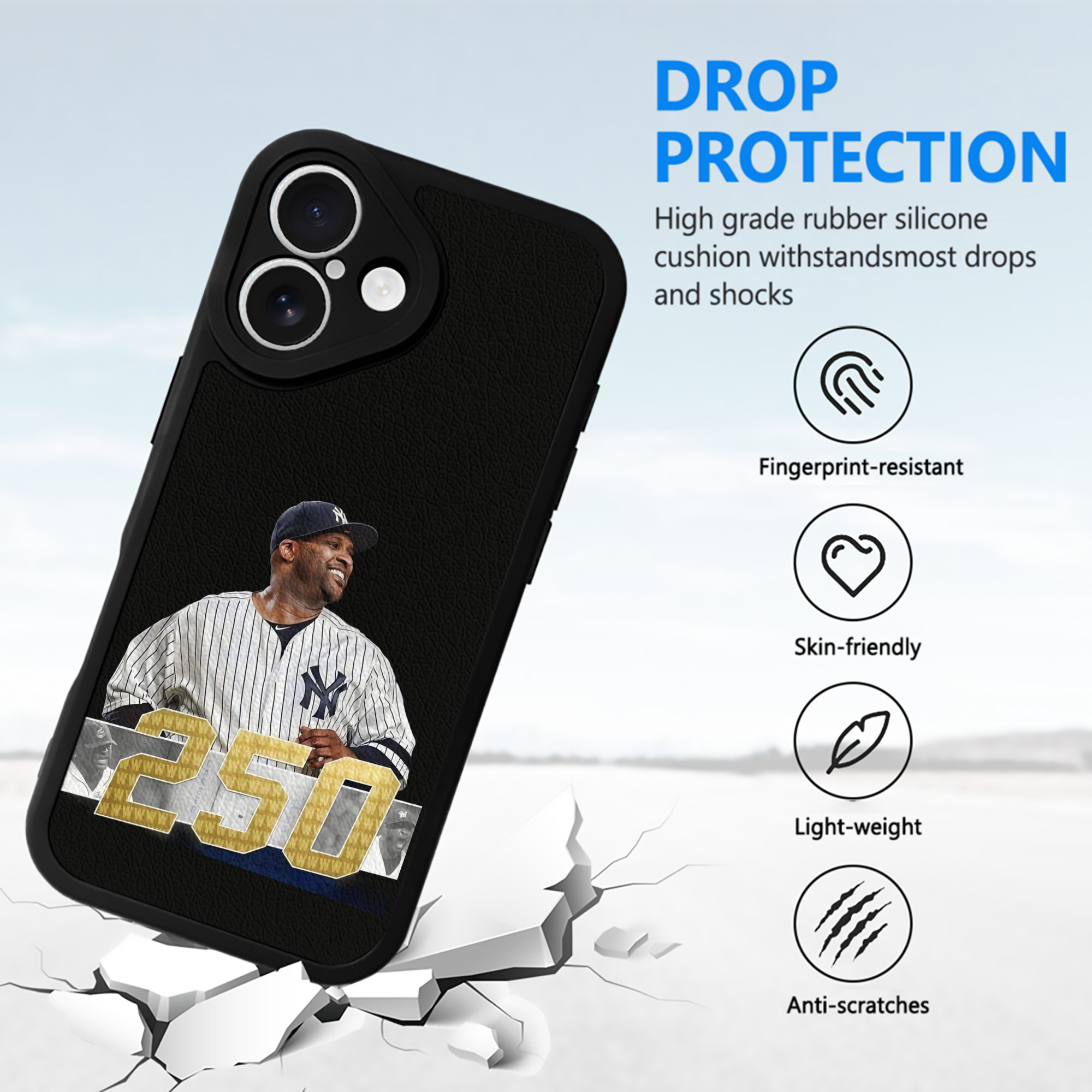 CC Sabatnia 3 IPhone 16 Silicone Leather Case – UV Print, Lambskin Texture – Perfect Fit, Wireless Charging Compatible, Scratch Resistant, Precise Cutouts – Stylish Protection For IPhone 16