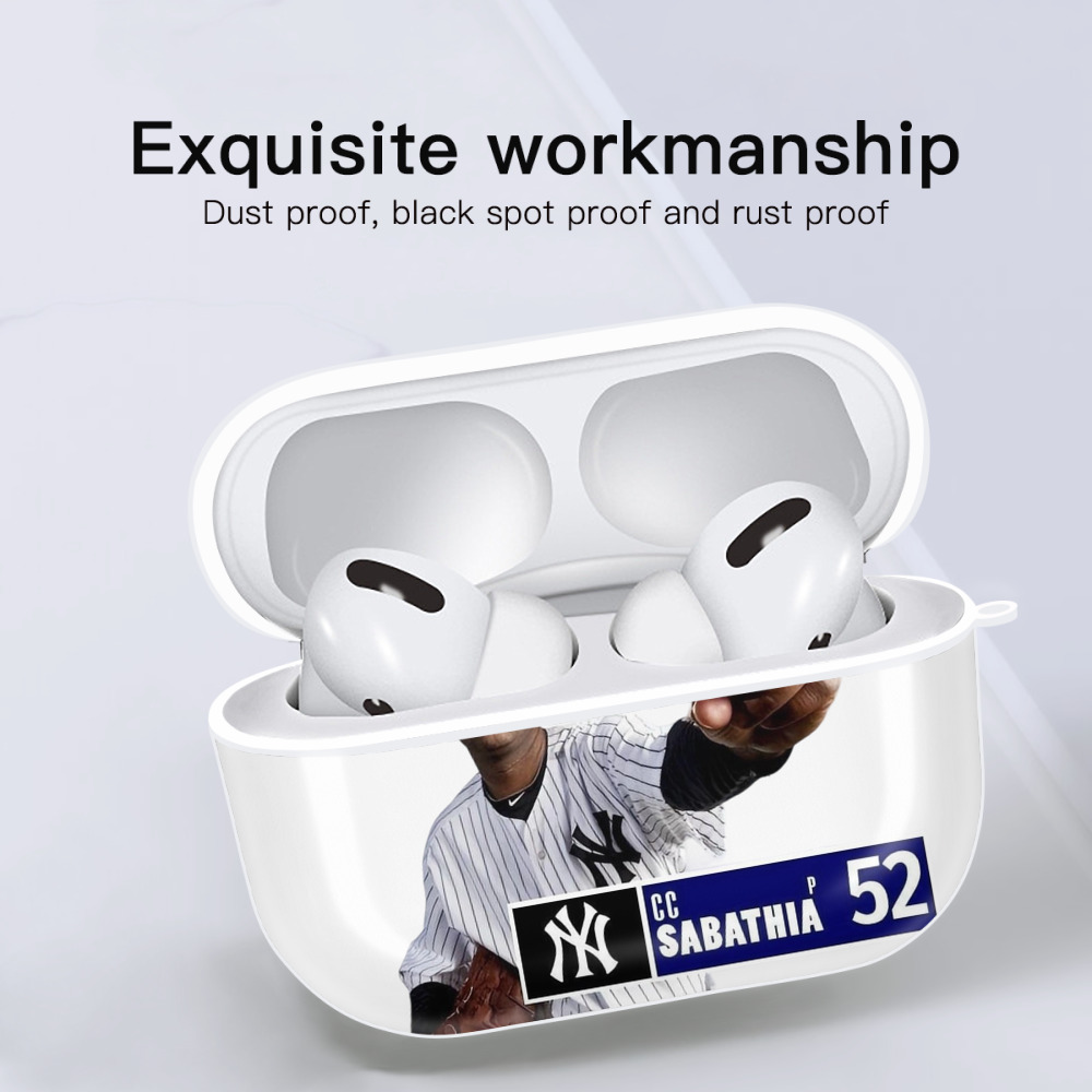 CC Sabatnia 1 AirPods Pro Hard Case White With Keychain, Durable Flexible PC, Precise Cutouts, Anti-Fingerprint, Yellowing & Scratch Resistant, Full Protection, Washable