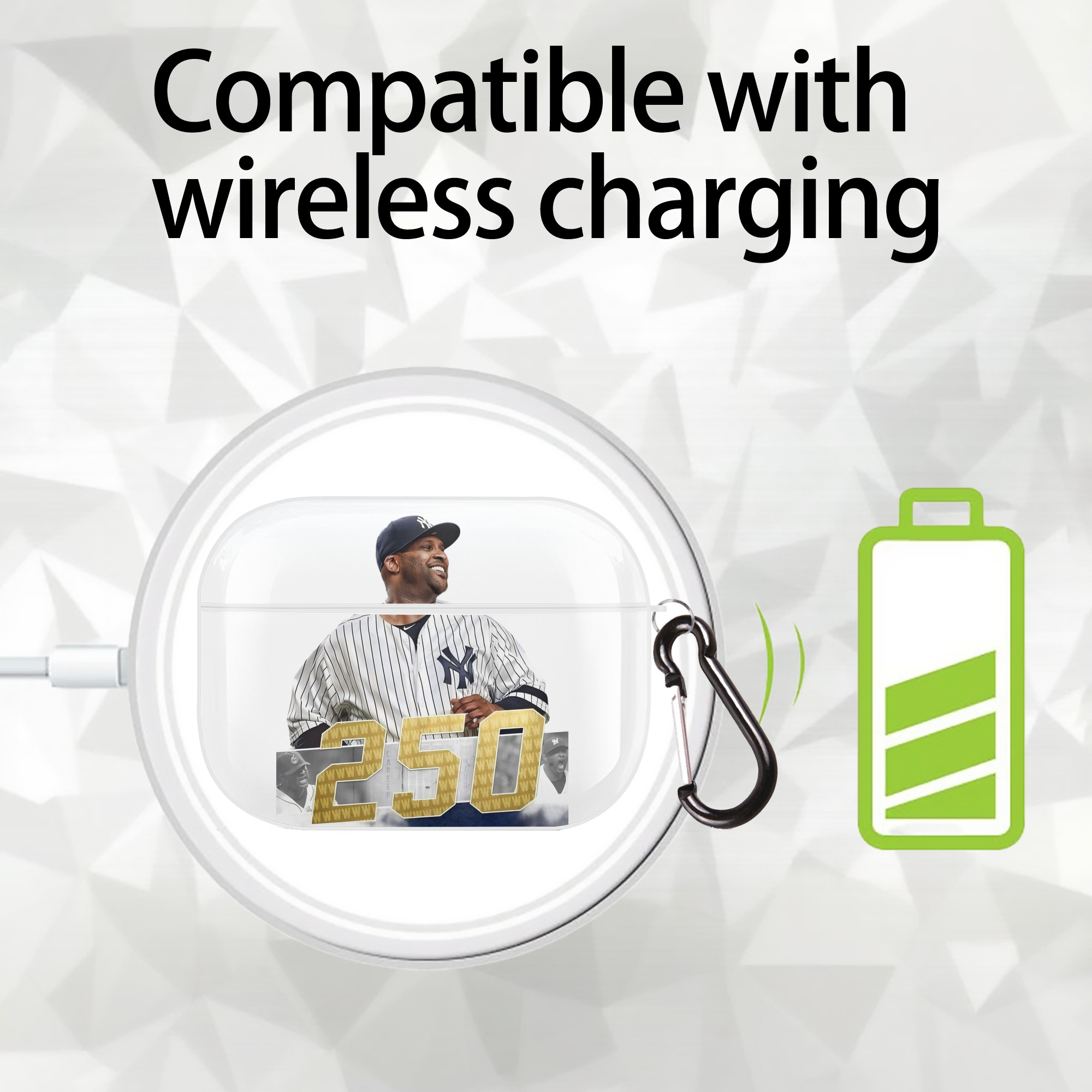 CC Sabatnia 3 AirPods Pro Hard Case White With Keychain, Durable Flexible PC, Precise Cutouts, Anti-Fingerprint, Yellowing & Scratch Resistant, Full Protection, Washable