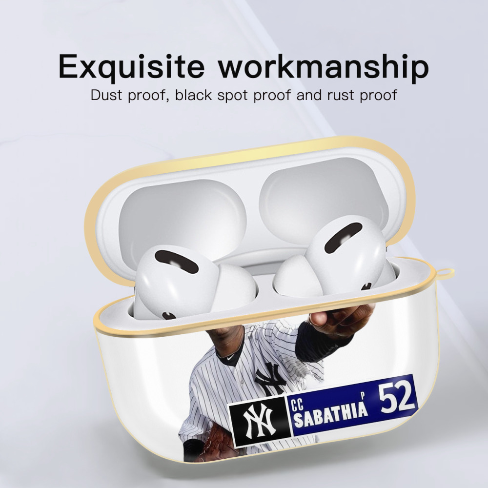 CC Sabatnia 1 Luxury Gold AirPods Pro Case With Keychain, Flexible PC Material, Full Protection, Precise Cutouts, Anti-Fingerprint, Washable, Durable Design