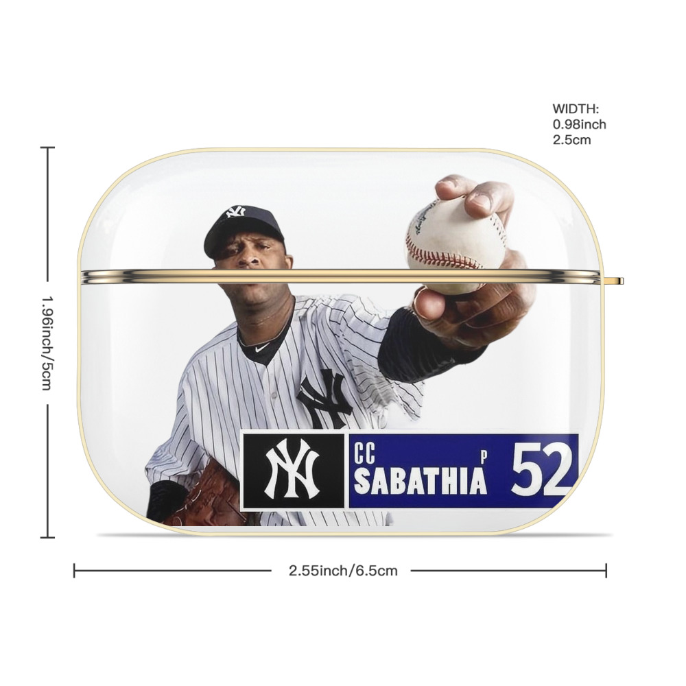 CC Sabatnia 1 Luxury Gold AirPods Pro Case With Keychain, Flexible PC Material, Full Protection, Precise Cutouts, Anti-Fingerprint, Washable, Durable Design