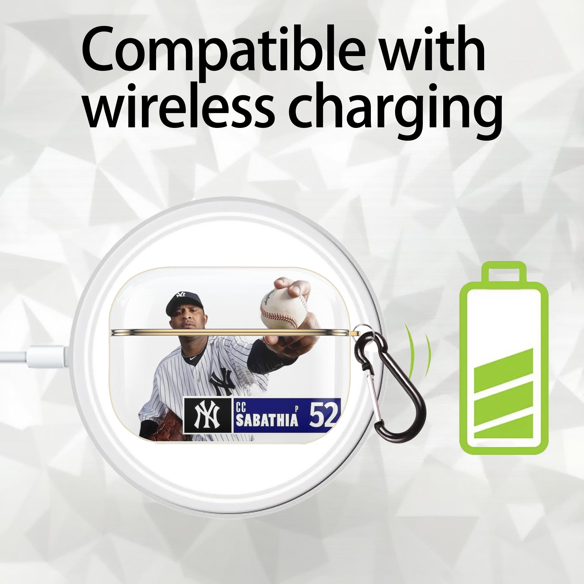 CC Sabatnia 1 Luxury Gold AirPods Pro Case With Keychain, Flexible PC Material, Full Protection, Precise Cutouts, Anti-Fingerprint, Washable, Durable Design