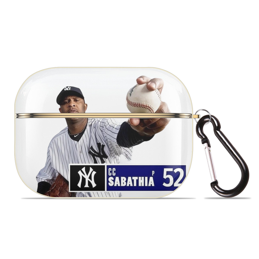 CC Sabatnia 1 Luxury Gold AirPods Pro Case With Keychain, Flexible PC Material, Full Protection, Precise Cutouts, Anti-Fingerprint, Washable, Durable Design