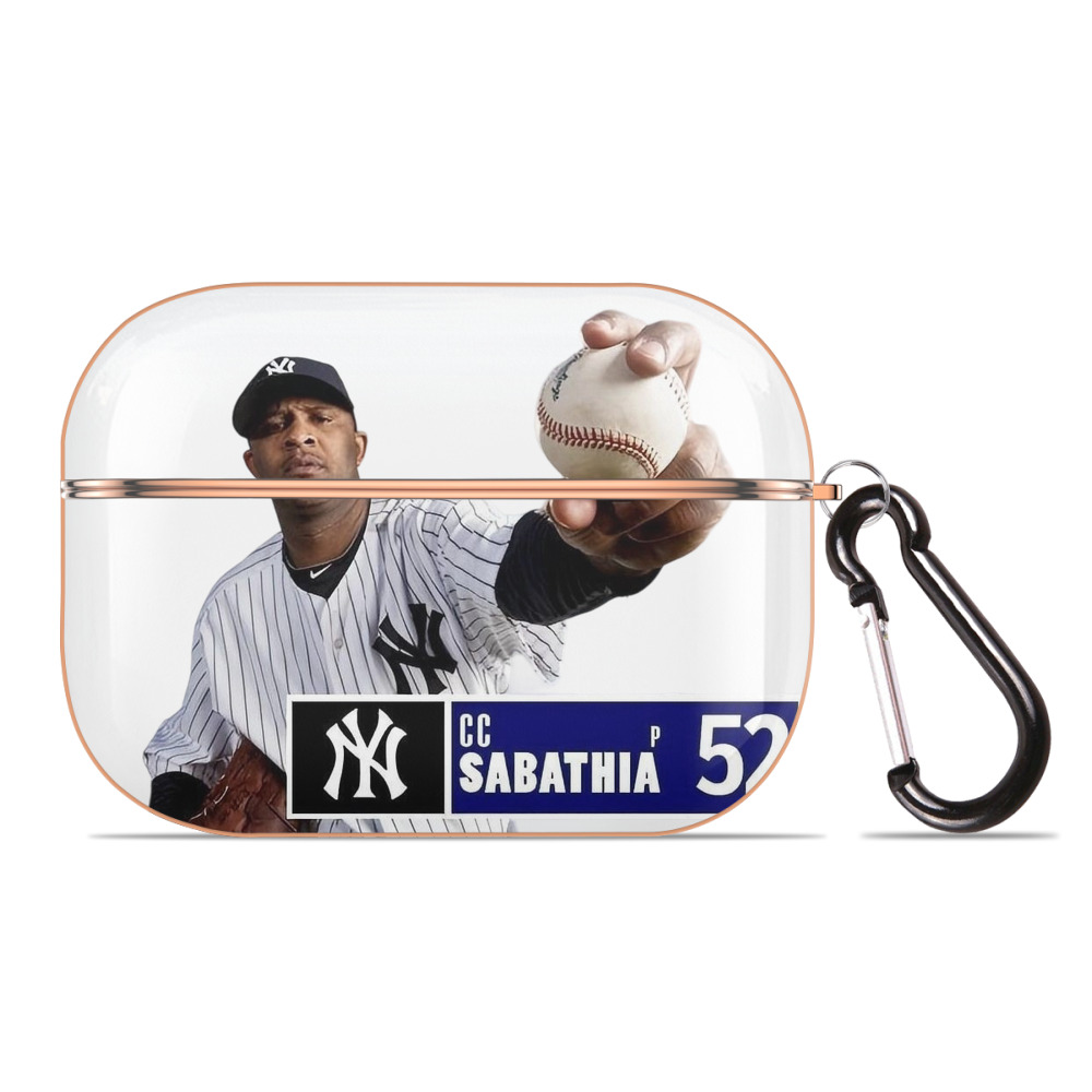 CC Sabatnia 1 AirPods Pro Protective Case Rose Gold, Flexible PC Material, Precise Fit, Anti-Slip Cover, Full Protection, Fingerprint Resistant, Washable With Keychain