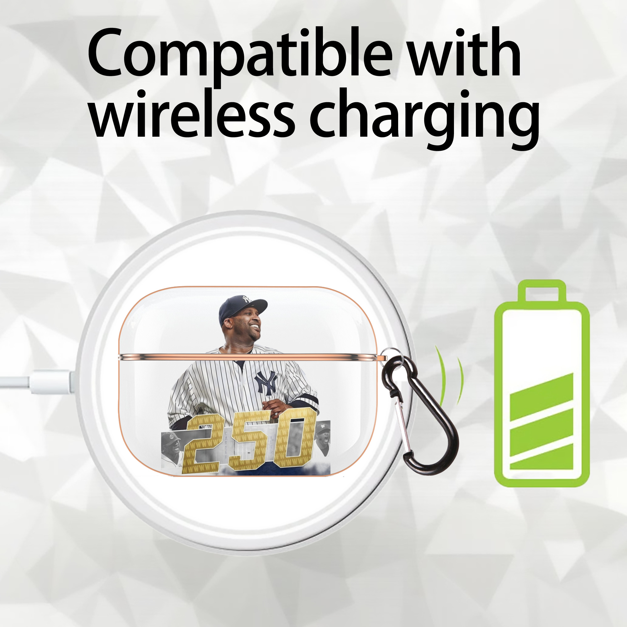 CC Sabatnia 3 AirPods Pro Protective Case Rose Gold, Flexible PC Material, Precise Fit, Anti-Slip Cover, Full Protection, Fingerprint Resistant, Washable With Keychain