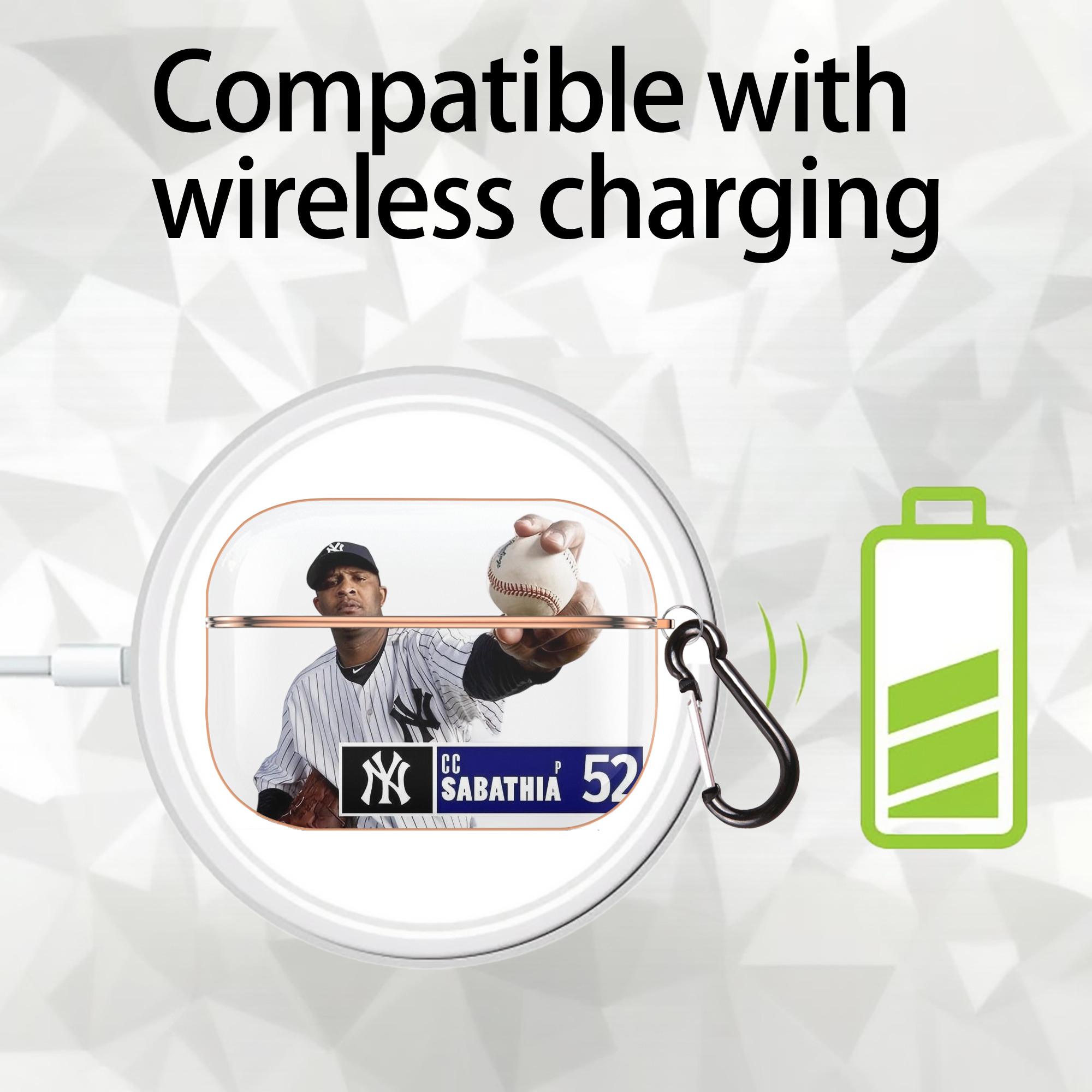 CC Sabatnia 1 AirPods Pro Protective Case Rose Gold, Flexible PC Material, Precise Fit, Anti-Slip Cover, Full Protection, Fingerprint Resistant, Washable With Keychain