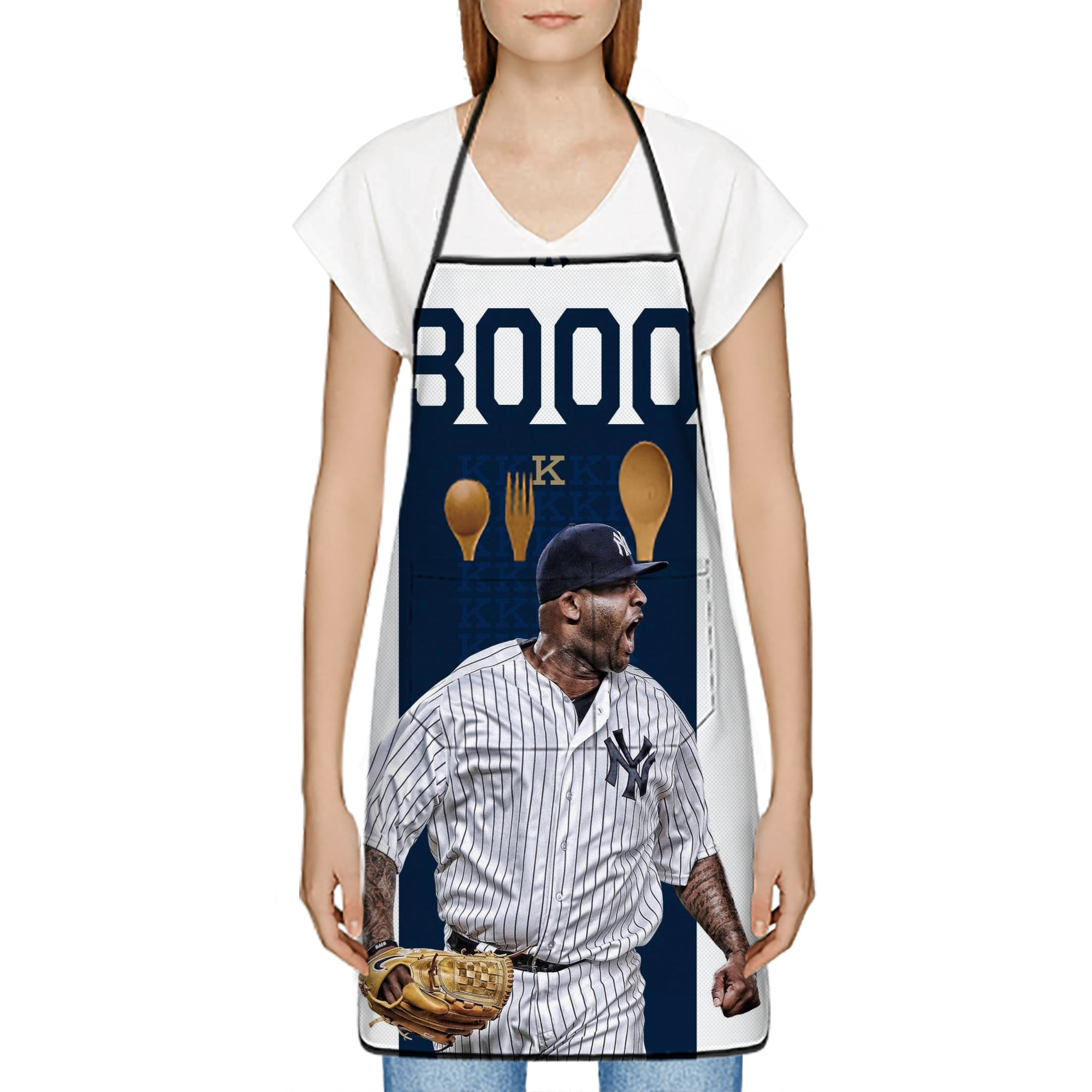 CC Sabatnia 7 Stain-Resistant Polyester Apron With Pocket – Full Print, Waterproof, Anti-Wrinkle, Anti-Pilling – Ideal For Kitchen, BBQ, Restaurant, Salon & More