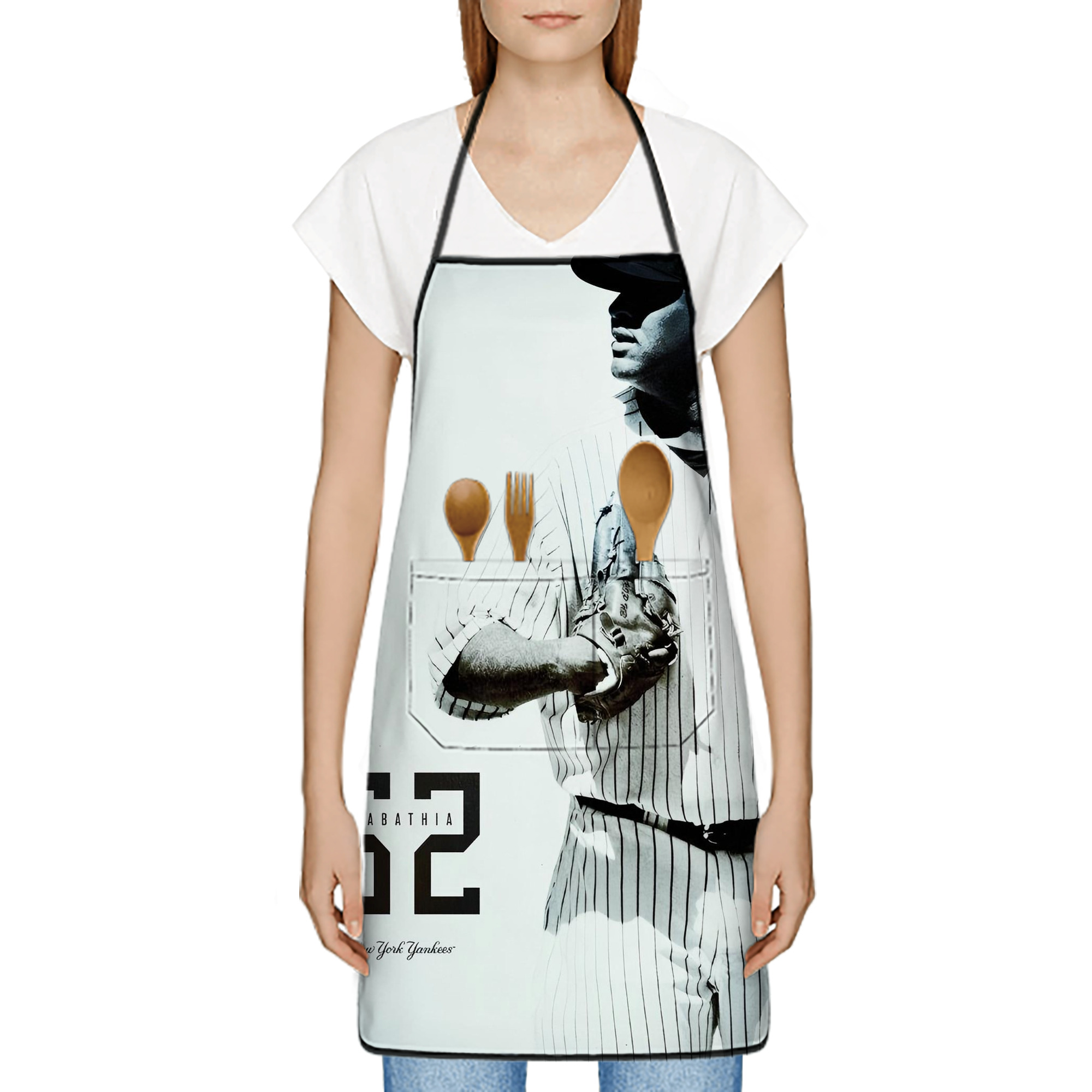 CC Sabatnia 12 Stain-Resistant Polyester Apron With Pocket – Full Print, Waterproof, Anti-Wrinkle, Anti-Pilling – Ideal For Kitchen, BBQ, Restaurant, Salon & More