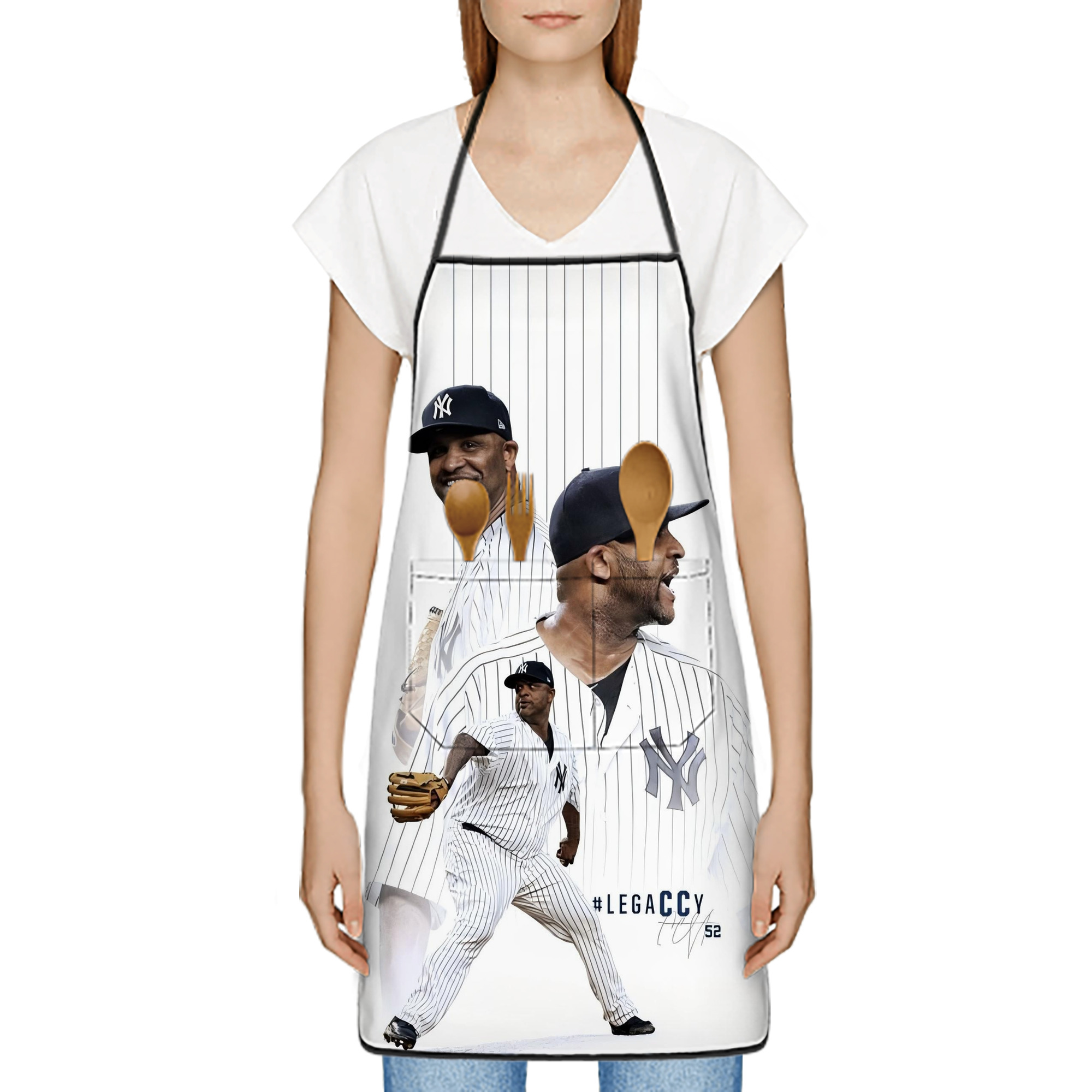 CC Sabatnia 21 Stain-Resistant Polyester Apron With Pocket – Full Print, Waterproof, Anti-Wrinkle, Anti-Pilling – Ideal For Kitchen, BBQ, Restaurant, Salon & More