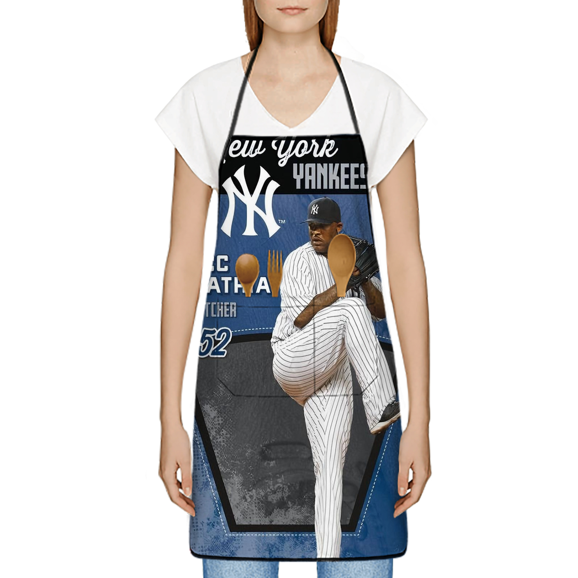 CC Sabatnia 31 Stain-Resistant Polyester Apron With Pocket – Full Print, Waterproof, Anti-Wrinkle, Anti-Pilling – Ideal For Kitchen, BBQ, Restaurant, Salon & More