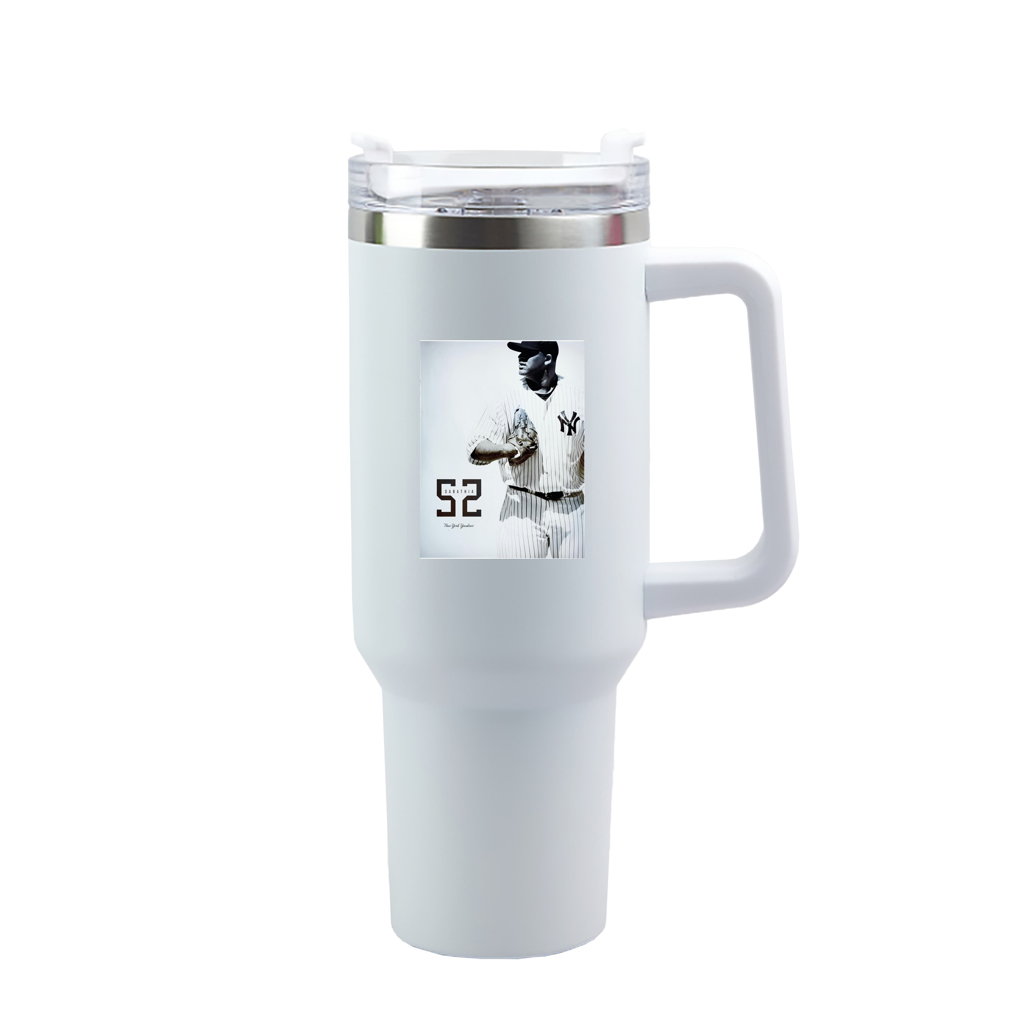 CC Sabatnia 8 40oz Handle Car Tumbler – Durable Stainless Steel Travel Mug With UV Print – Double Wall Insulated, Fits Most Car Cup Holders