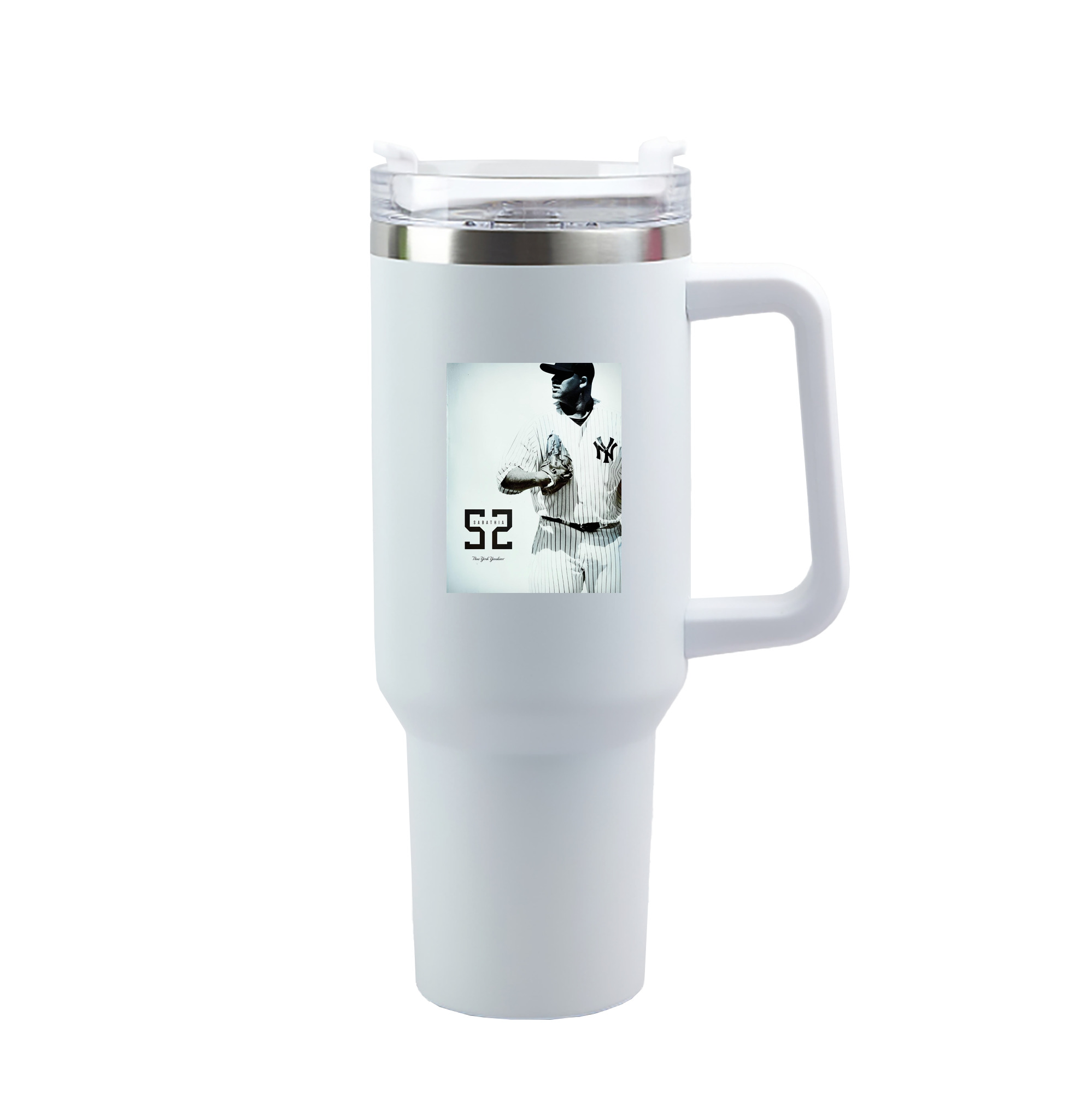 CC Sabatnia 12 40oz Handle Car Tumbler – Durable Stainless Steel Travel Mug With UV Print – Double Wall Insulated, Fits Most Car Cup Holders