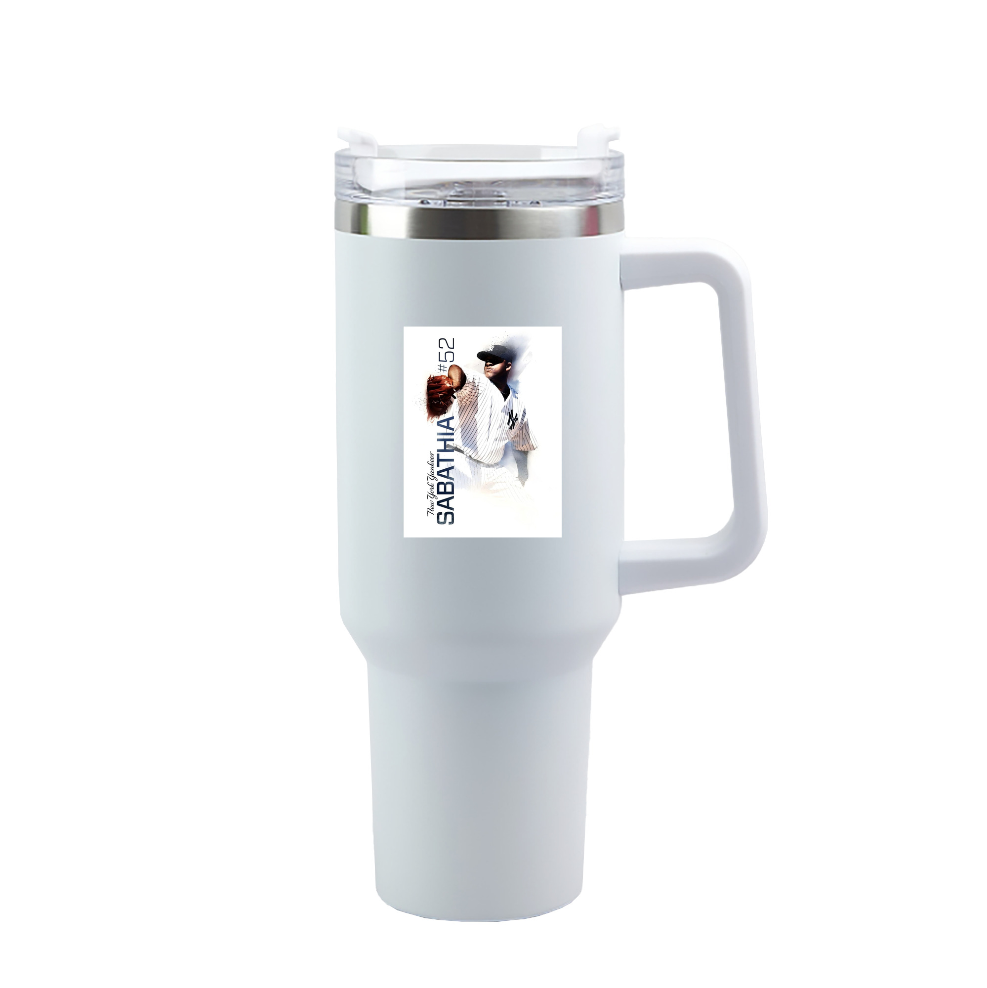 CC Sabatnia 25 40oz Handle Car Tumbler – Durable Stainless Steel Travel Mug With UV Print – Double Wall Insulated, Fits Most Car Cup Holders