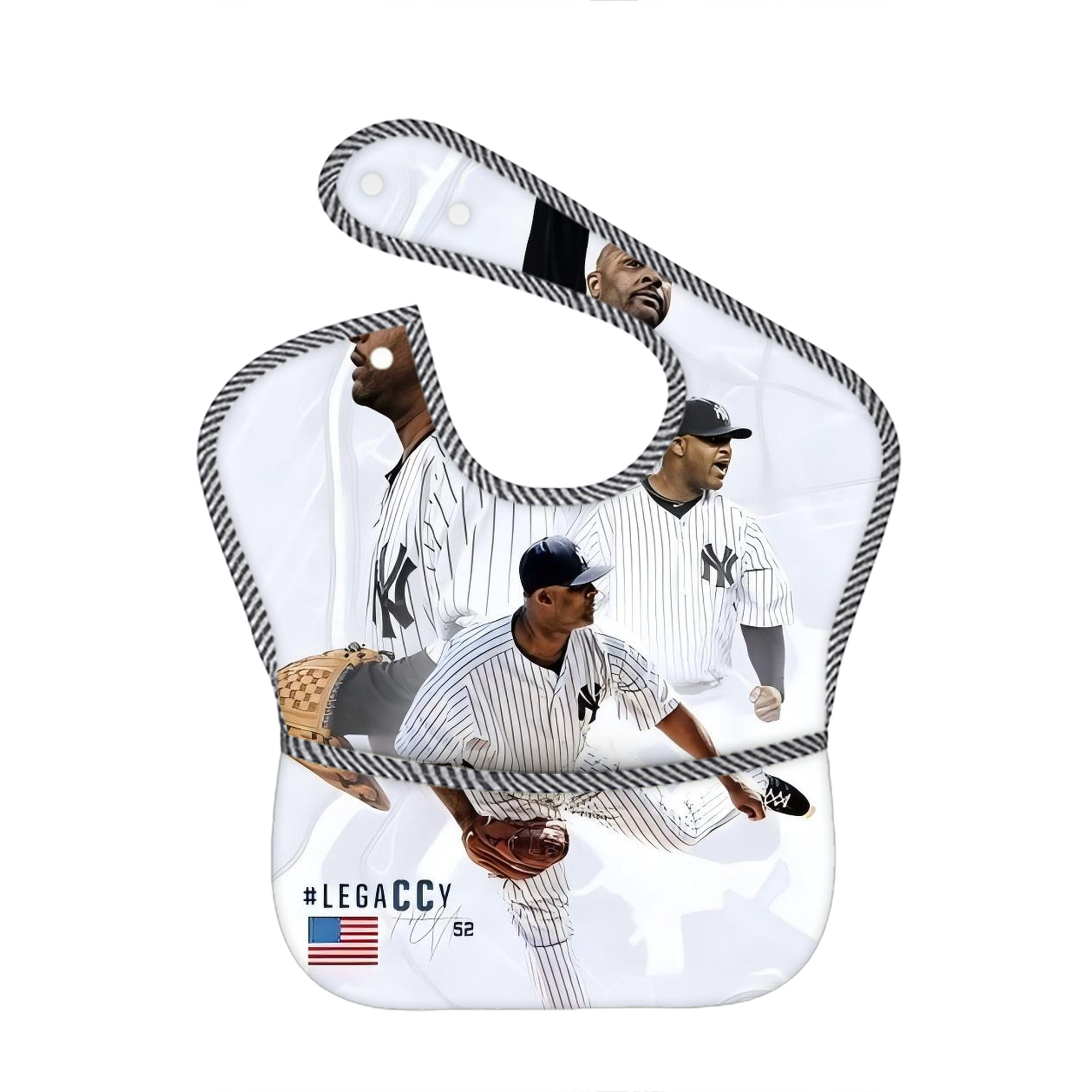 CC Sabatnia 13 Adjustable Waterproof Toddler Bib – Full-Print Durable Polyester – Foldable Crumb Pocket – Easy Snap Closure – Soft