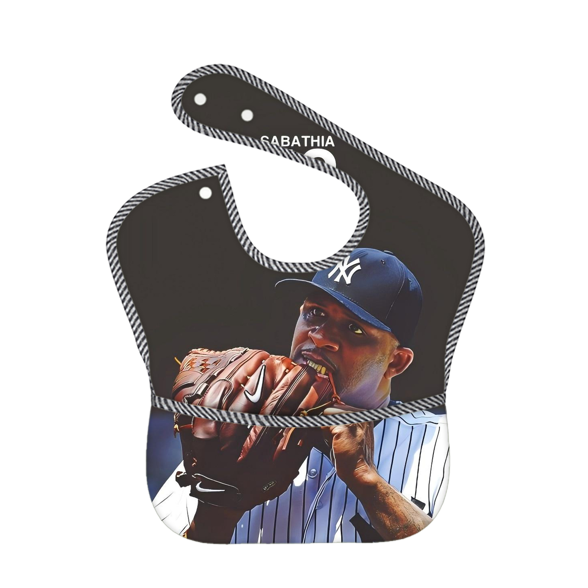 CC Sabatnia 33 Adjustable Waterproof Toddler Bib – Full-Print Durable Polyester – Foldable Crumb Pocket – Easy Snap Closure – Soft