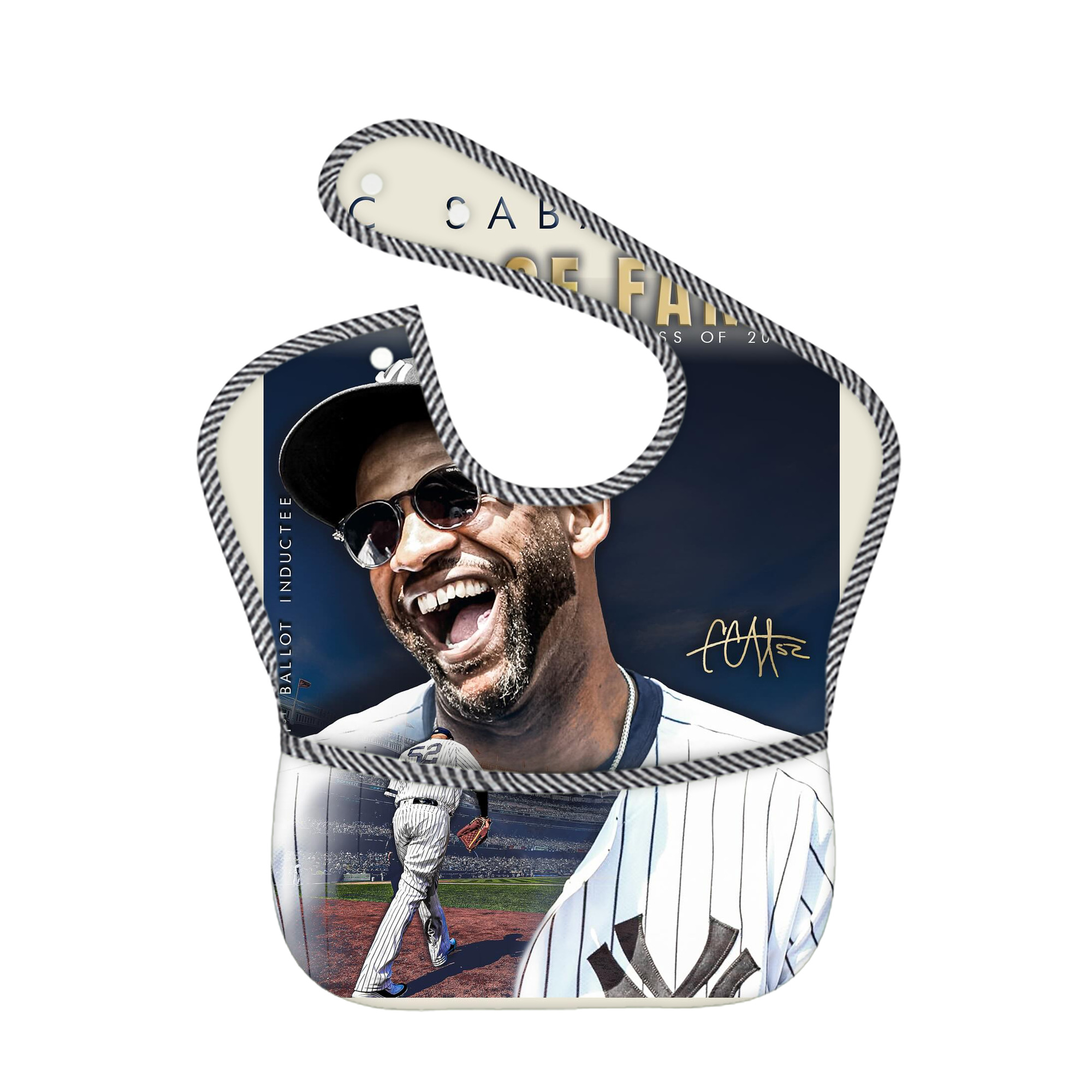 CC Sabatnia 34 Adjustable Waterproof Toddler Bib – Full-Print Durable Polyester – Foldable Crumb Pocket – Easy Snap Closure – Soft