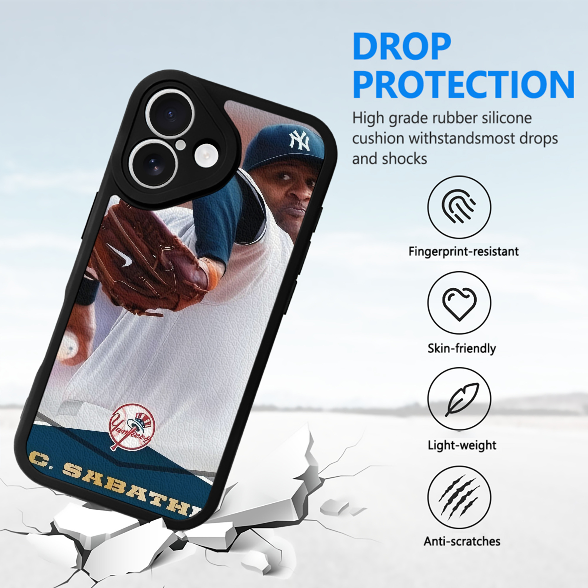 CC Sabatnia 6 IPhone 16 Silicone Leather Case – UV Print, Lambskin Texture – Perfect Fit, Wireless Charging Compatible, Scratch Resistant, Precise Cutouts – Stylish Protection For IPhone 16