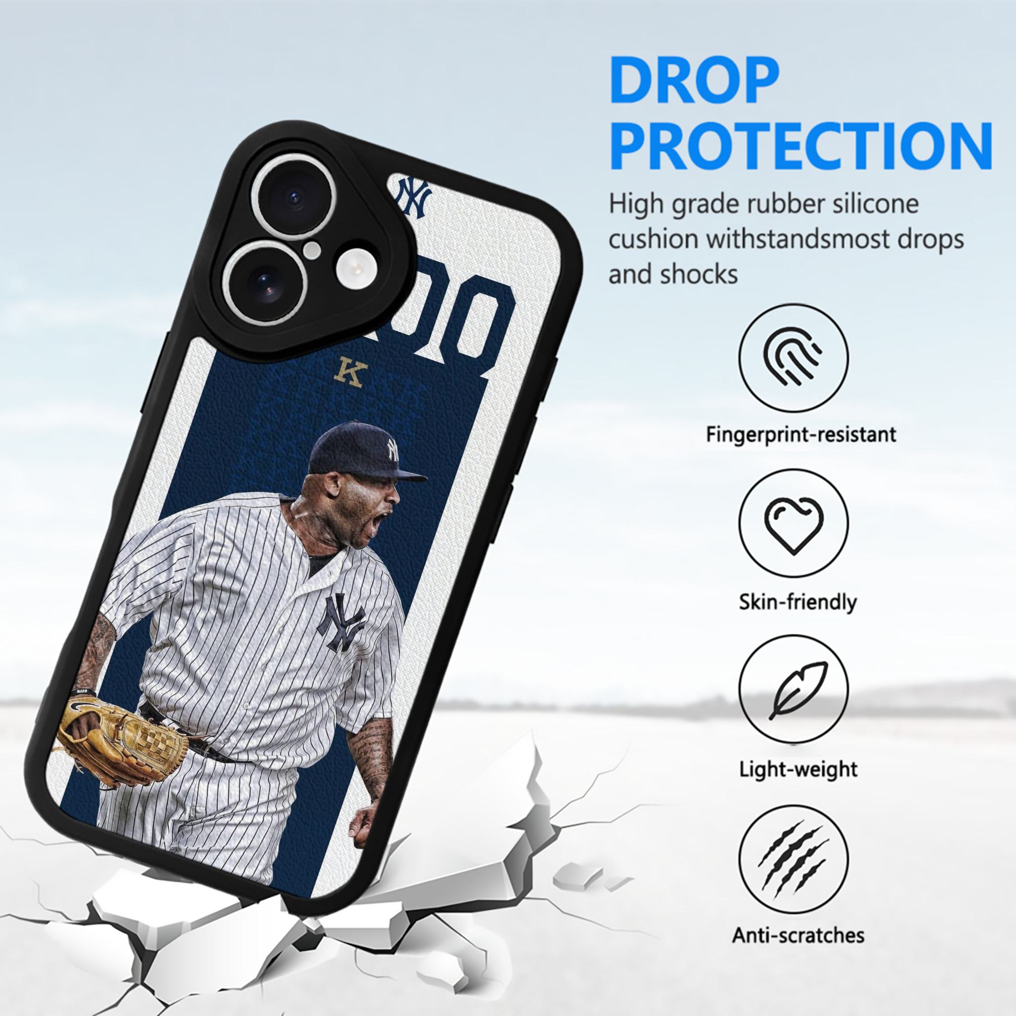 CC Sabatnia 7 IPhone 16 Silicone Leather Case – UV Print, Lambskin Texture – Perfect Fit, Wireless Charging Compatible, Scratch Resistant, Precise Cutouts – Stylish Protection For IPhone 16