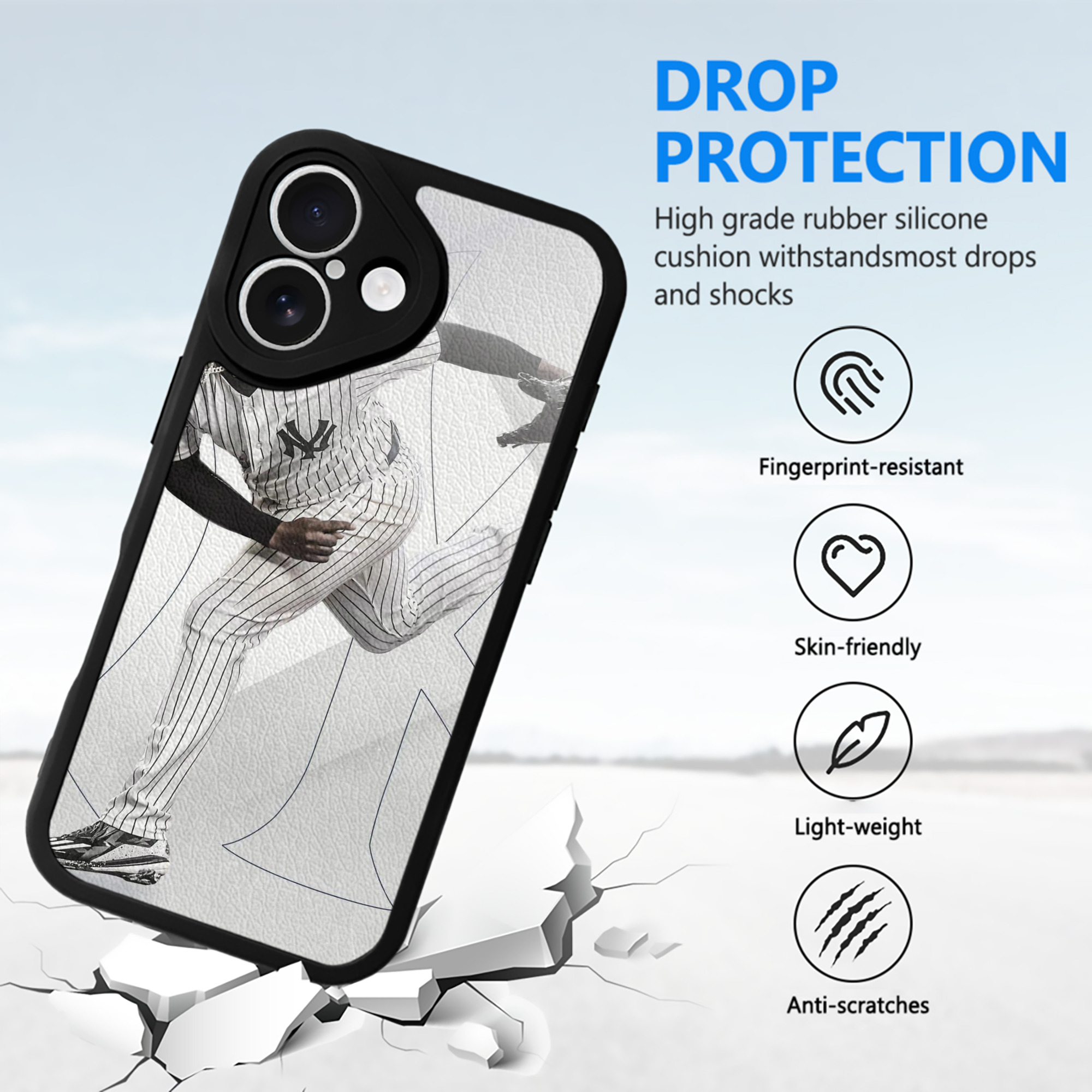 CC Sabatnia 10 IPhone 16 Silicone Leather Case – UV Print, Lambskin Texture – Perfect Fit, Wireless Charging Compatible, Scratch Resistant, Precise Cutouts – Stylish Protection For IPhone 16